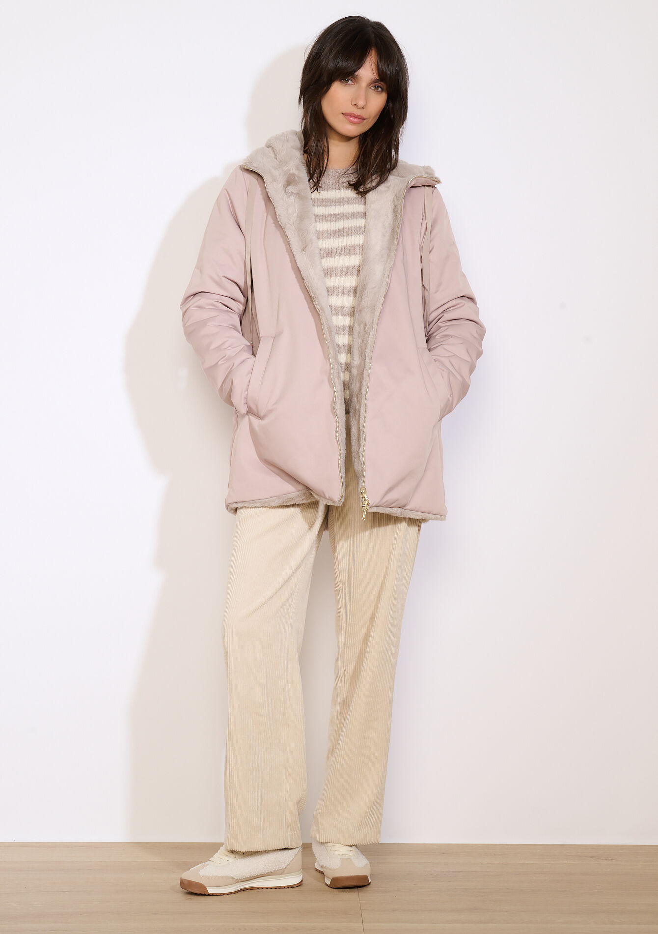 Reversible parka met capuchon, Reversible parka met capuchon - LIGHT TAUPE - 23000773_2572