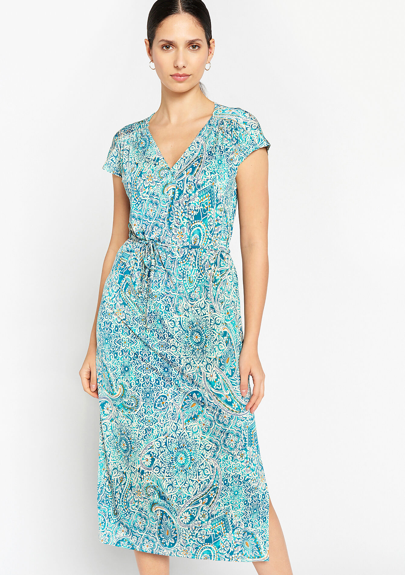 Maxi dress with paisley print - BLUE DUCK - 08601995_2922