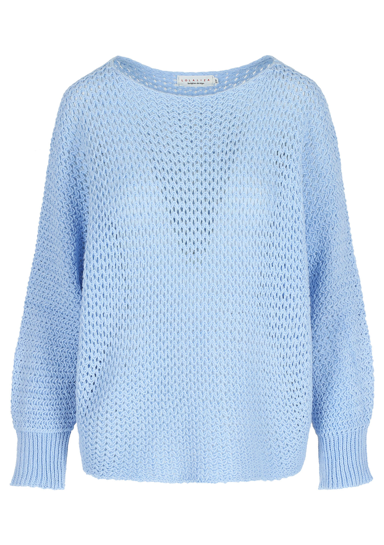 Opengewerkte trui - PASTEL BLUE - 04006452_751