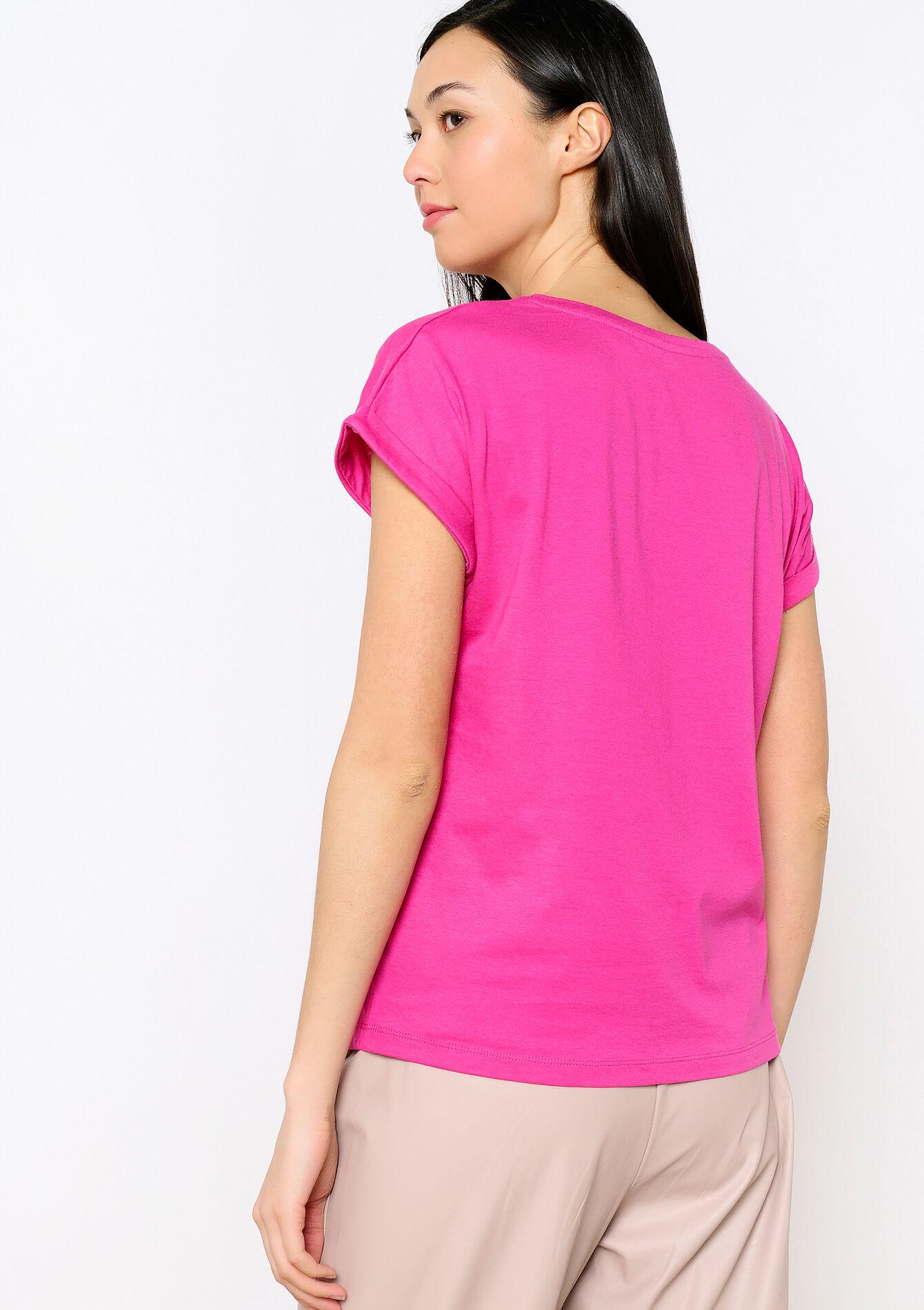 T-shirt basique, T-shirt basique - FUCHSIA - 02301630_5626