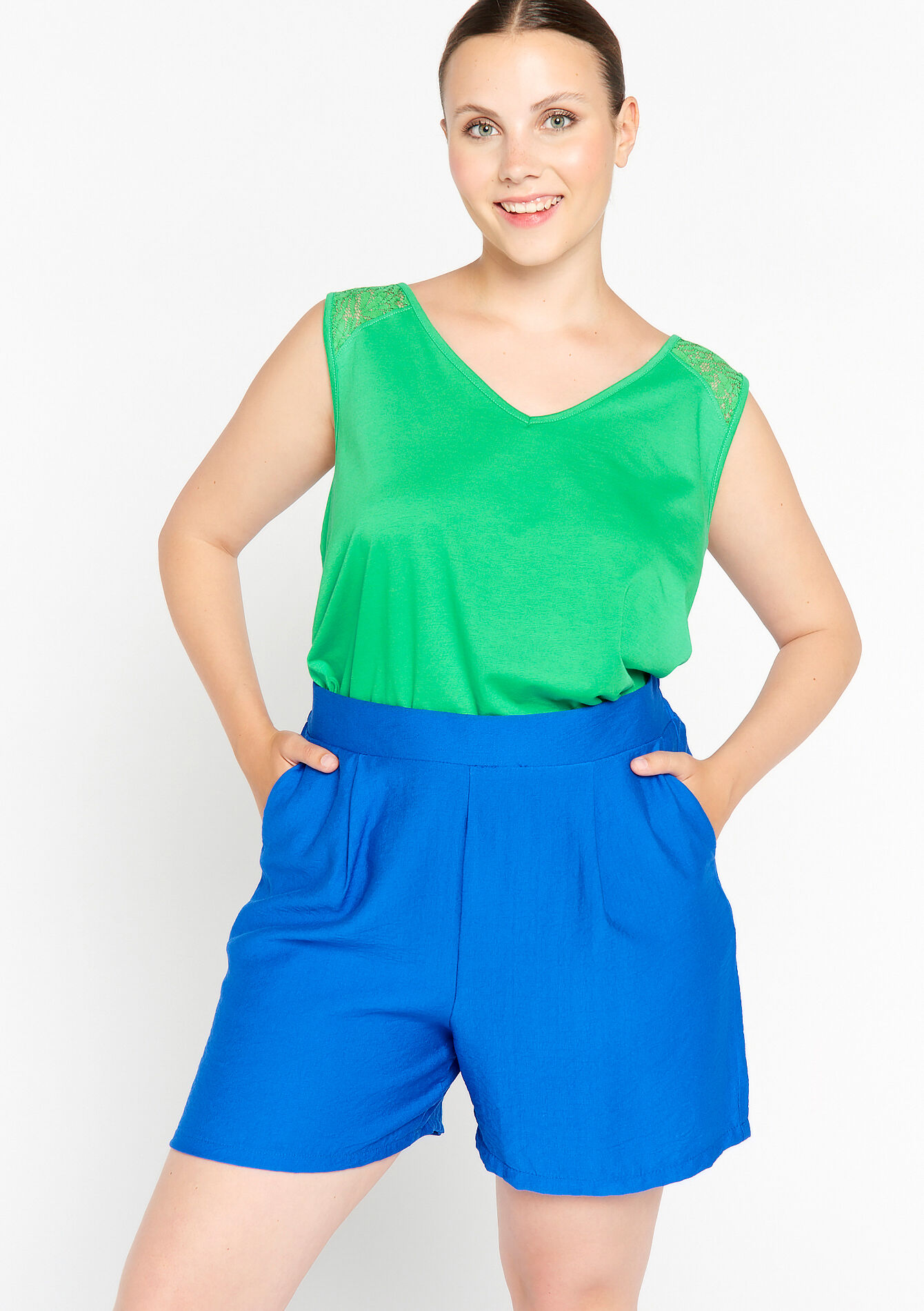 Top with lace, Top with lace - GREEN APPLE - 02200341_1783