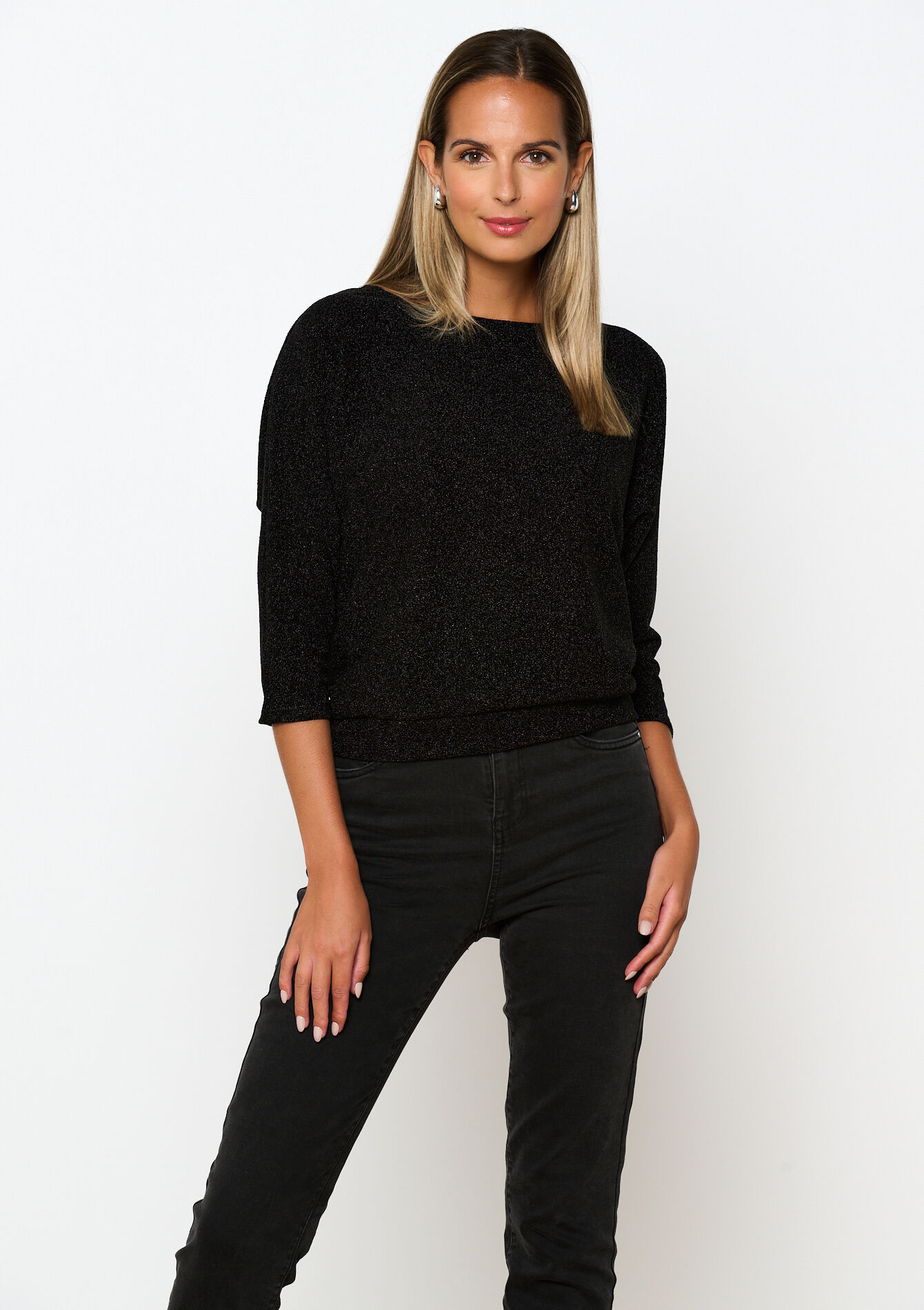 T-shirt met lurex - BLACK - 02301682_1119