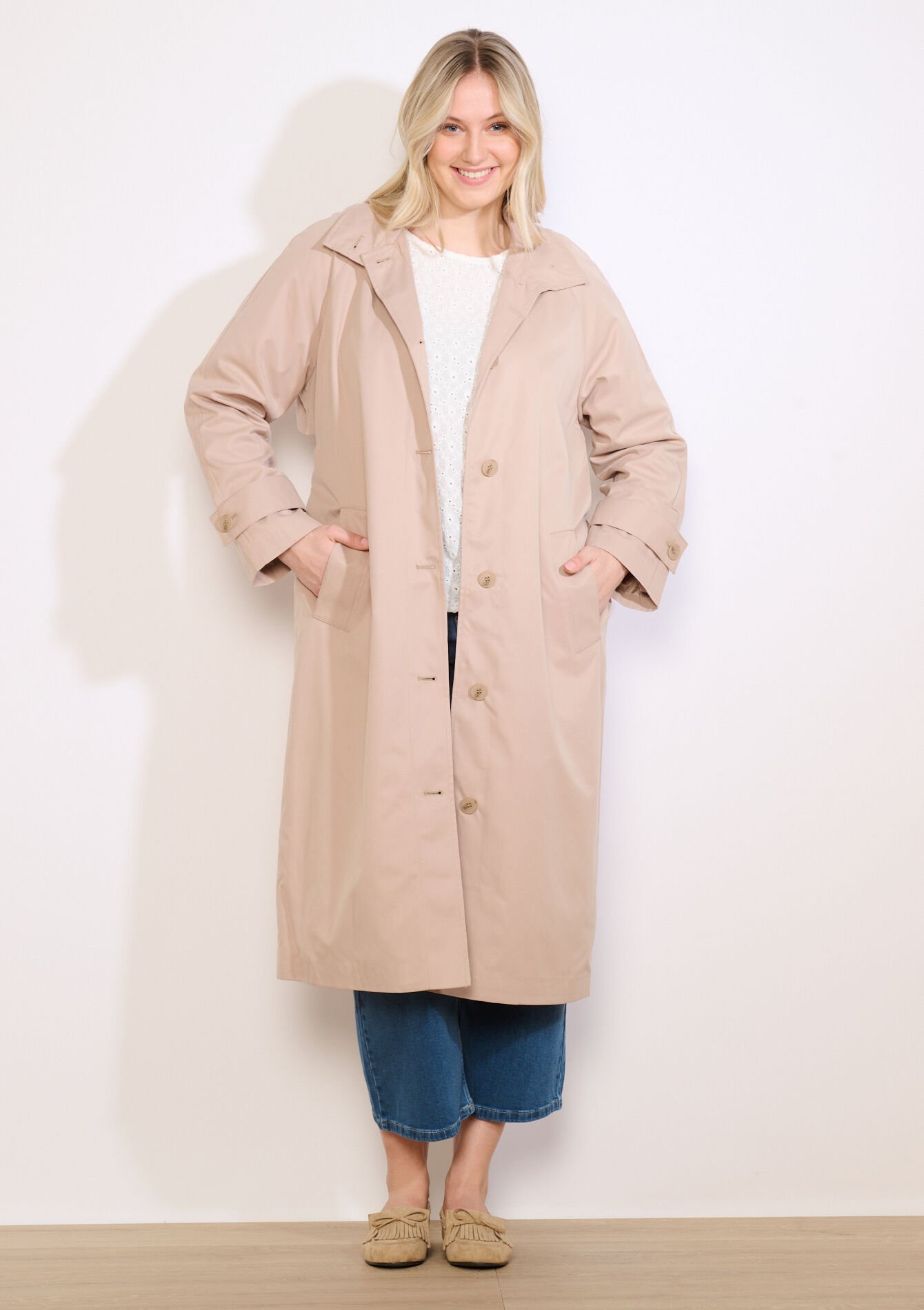 Trench ceinturé minimaliste - BEIGE SAND - 23000790_1940