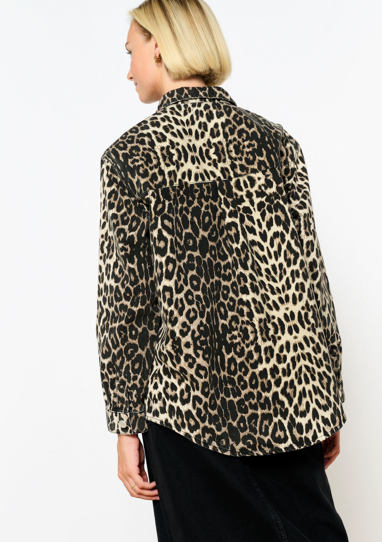 Denim hemd met luipaardprint - BLACK - 05702594_1119