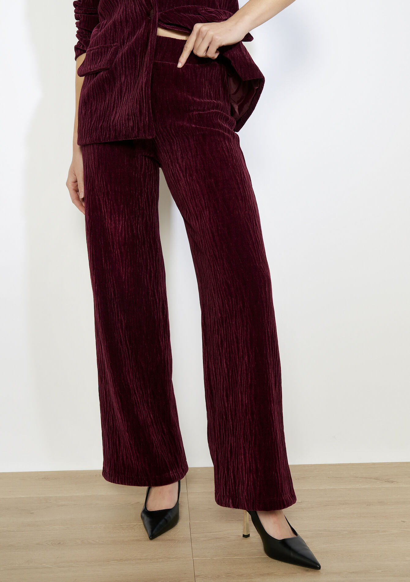 Pantalon en velours fluide, Pantalon en velours fluide - BORDEAUX WINE - 06601086_5514