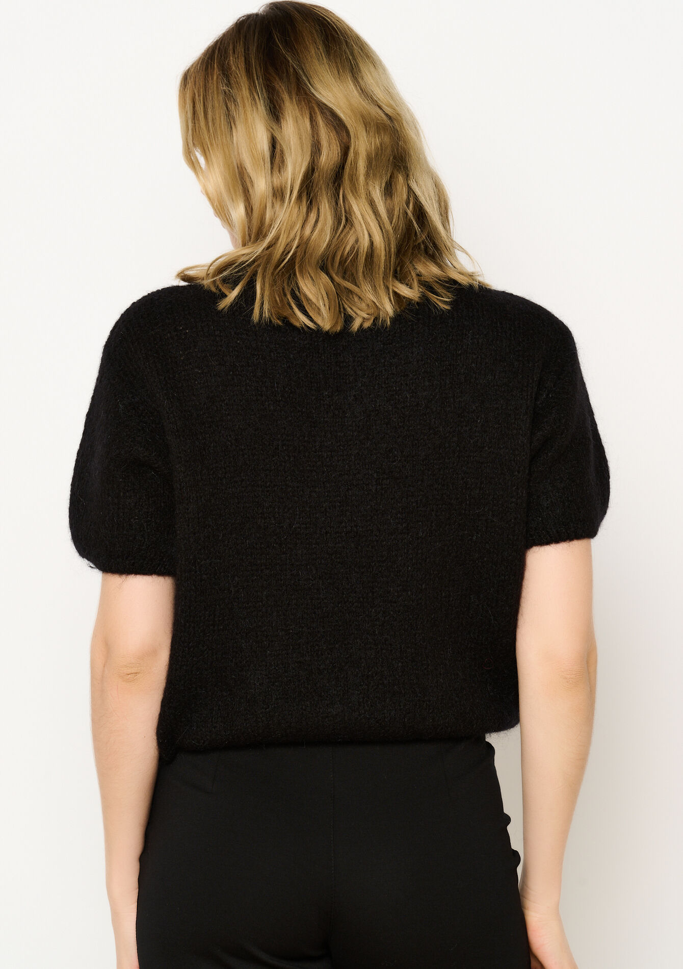 Mohair trui met opgestikte ketting, Mohair trui met opgestikte ketting - BLACK - 04006806