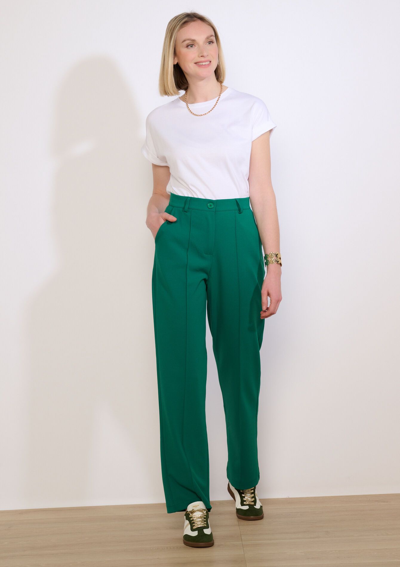 Rechte elegante broek - GREEN EMERALD - 06100788_4511