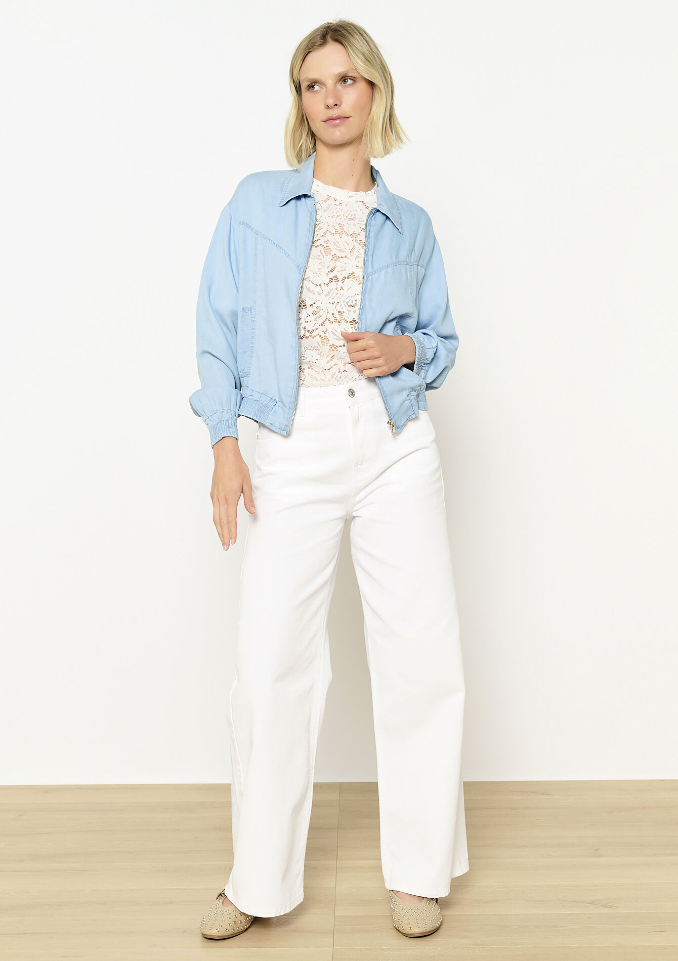 Lightweight denim jacket - BLUE BLEACHED - 09101075