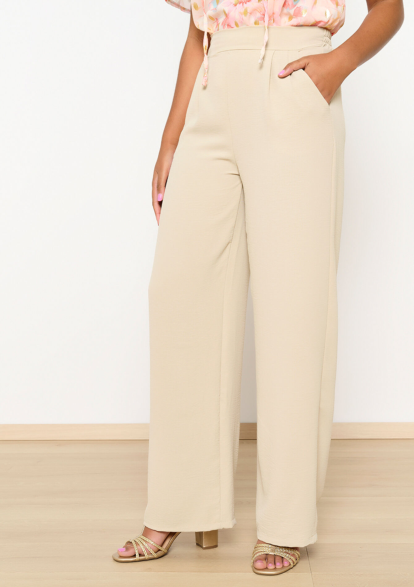 Wijde pantalon, Wijde pantalon - LT BEIGE - 06600821_2527