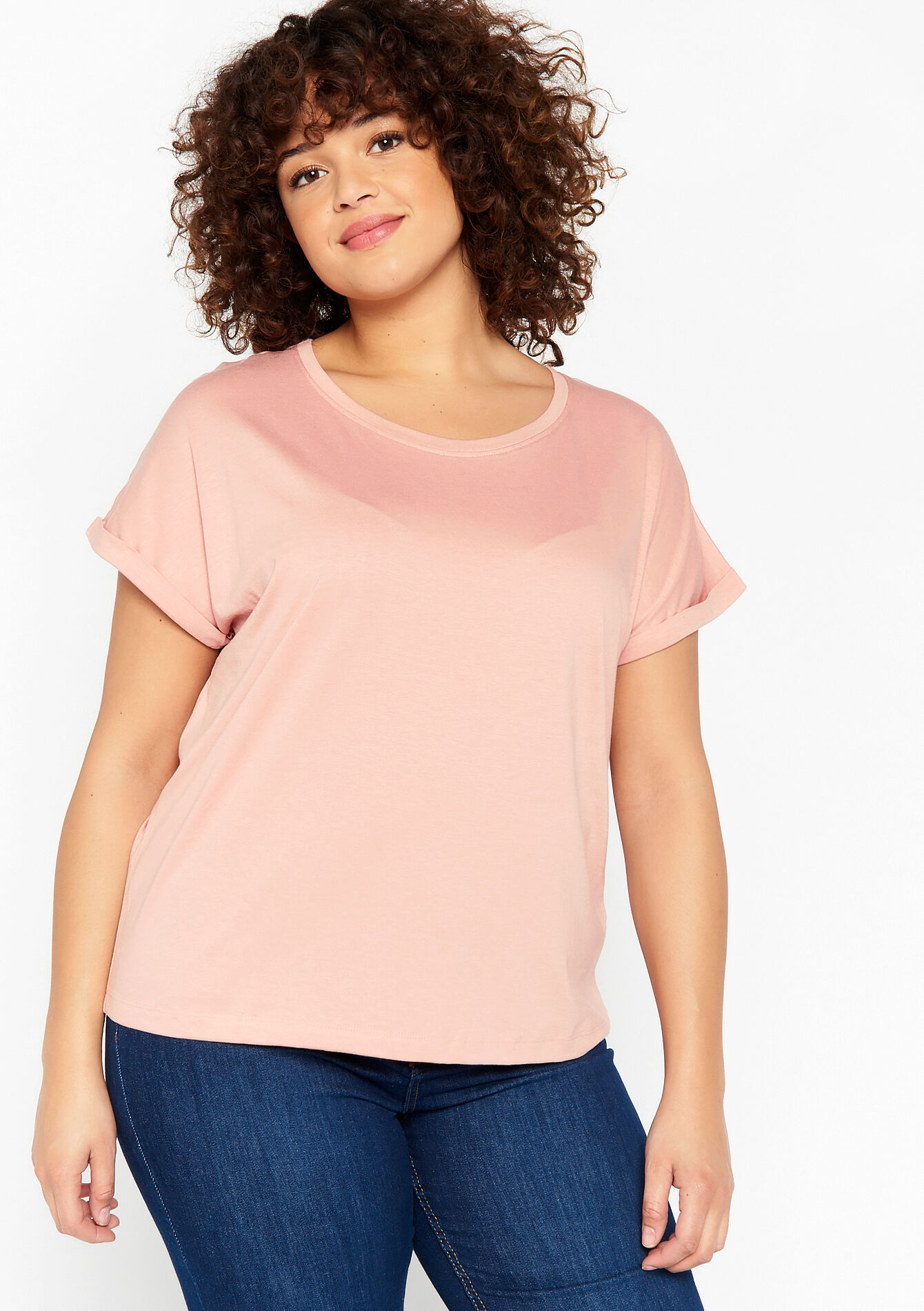 Basic T-shirt - NUDE PINK - 02301308_1301