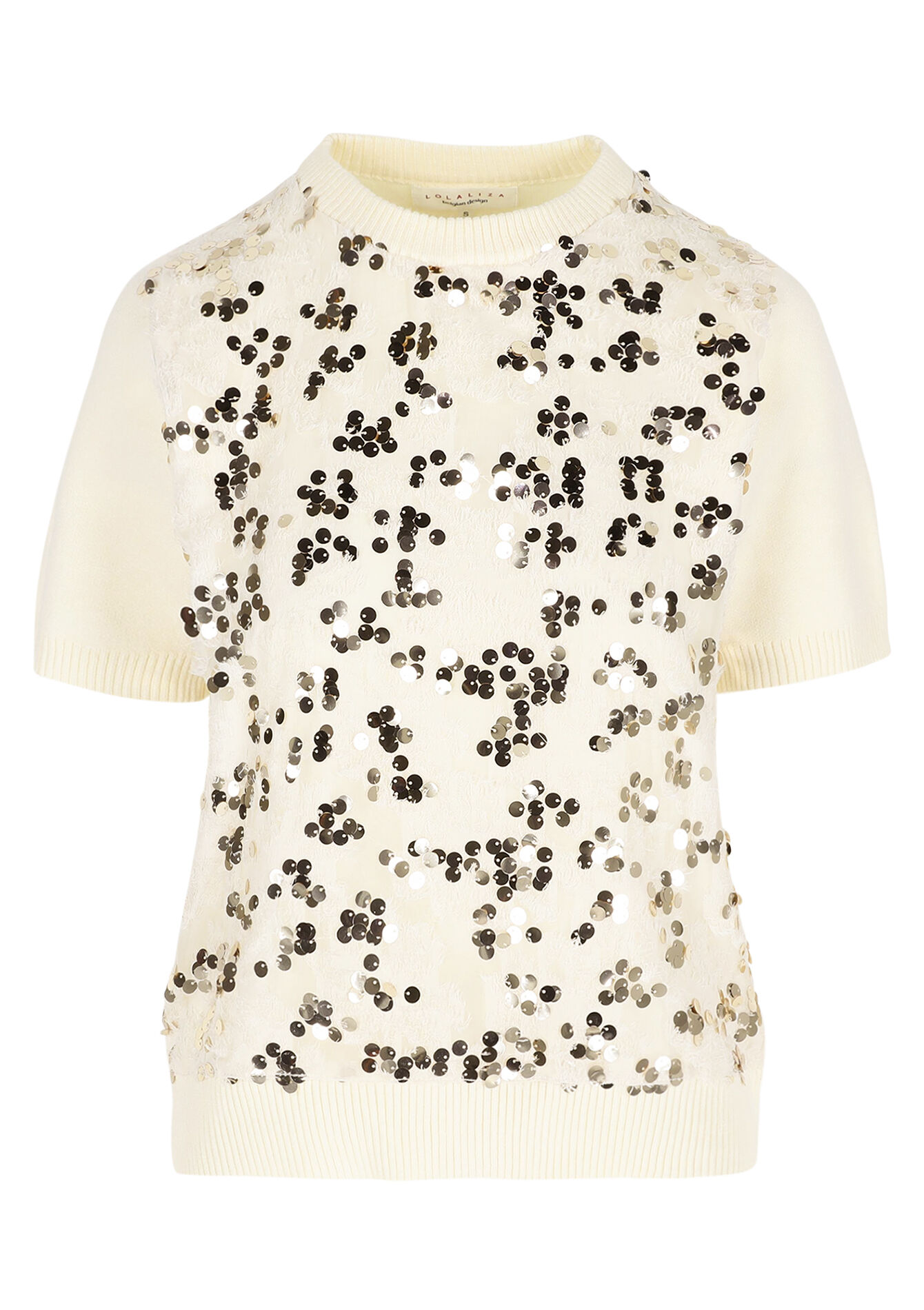 Pull orné de sequins, Pull orné de sequins - OFFWHITE - 04007014_1001