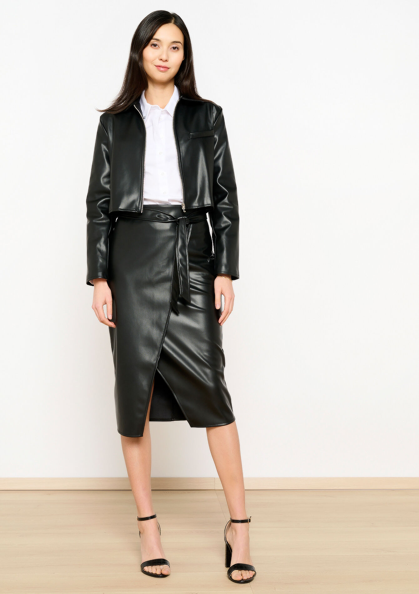 Jasje in imitatieleer, Jasje in imitatieleer - BLACK - 09100899_1119