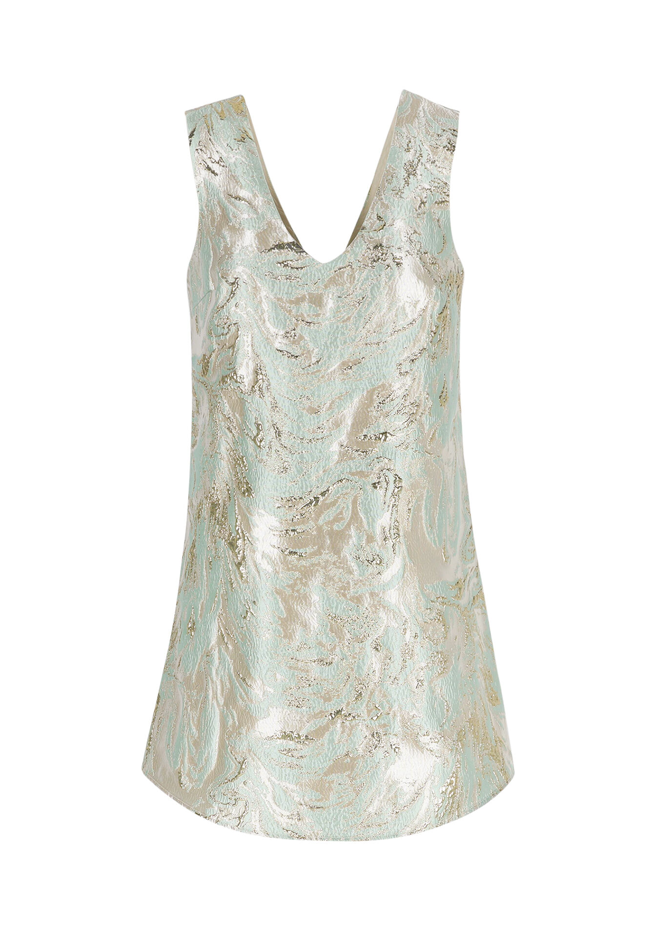 Lurex dress with bow at the back, Lurex dress with bow at the back - MINT GREEN - 08104025