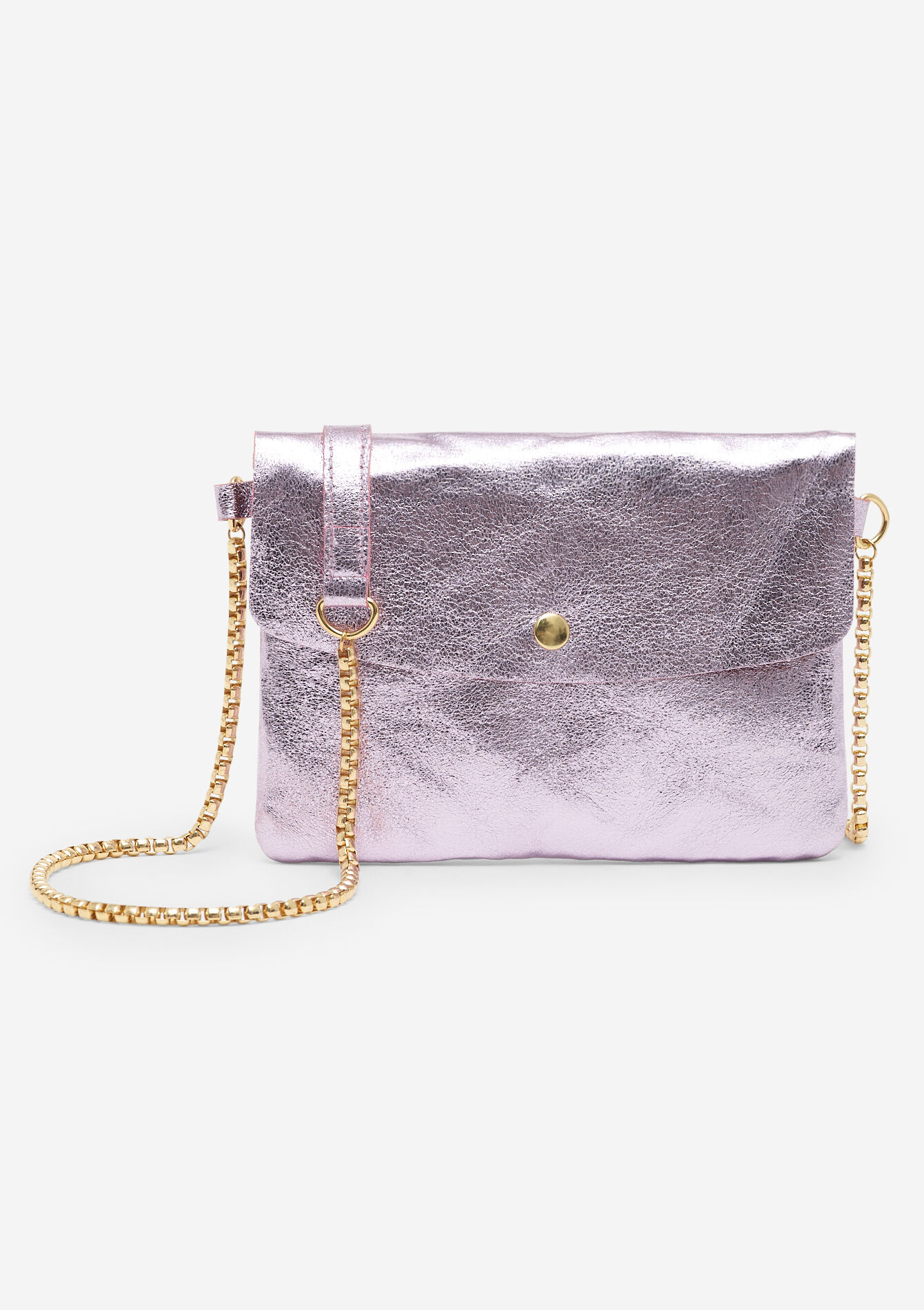 Metallic bag with chain, Metallic bag with chain - LILAC - 1067742