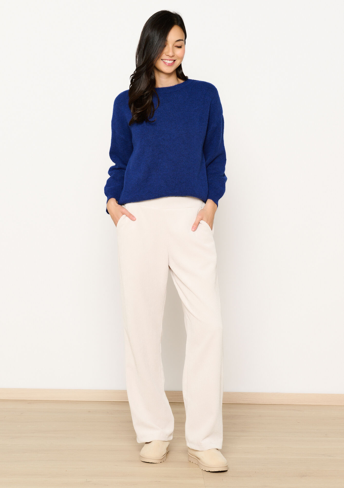 Trui met afhangende mouwen, Trui met afhangende mouwen - ELECTRIC BLUE - 1119531