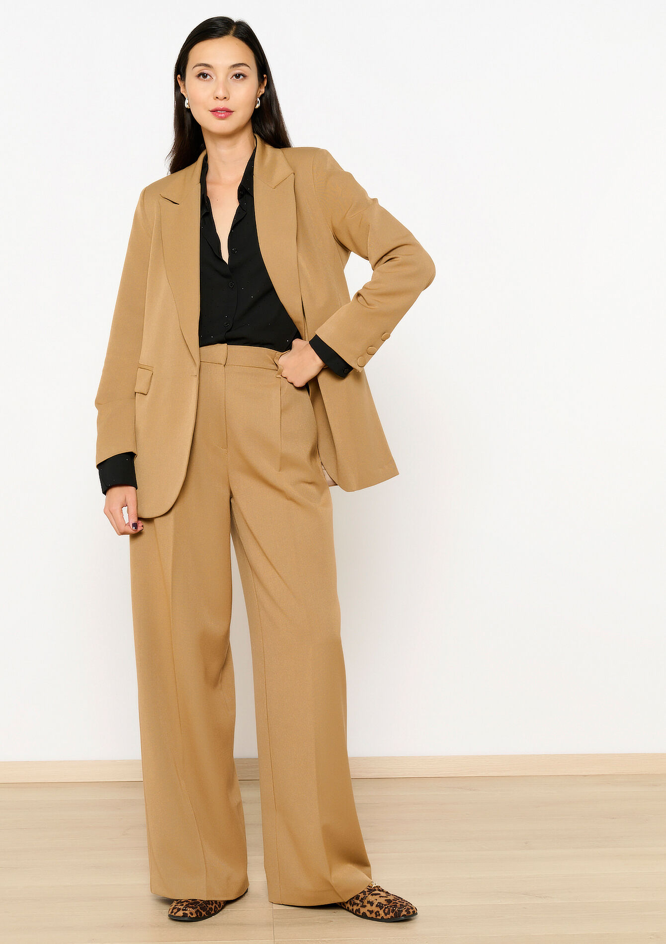 Blazer met gestoffeerde knoop - LIGHT CAMEL - 09100975_3814