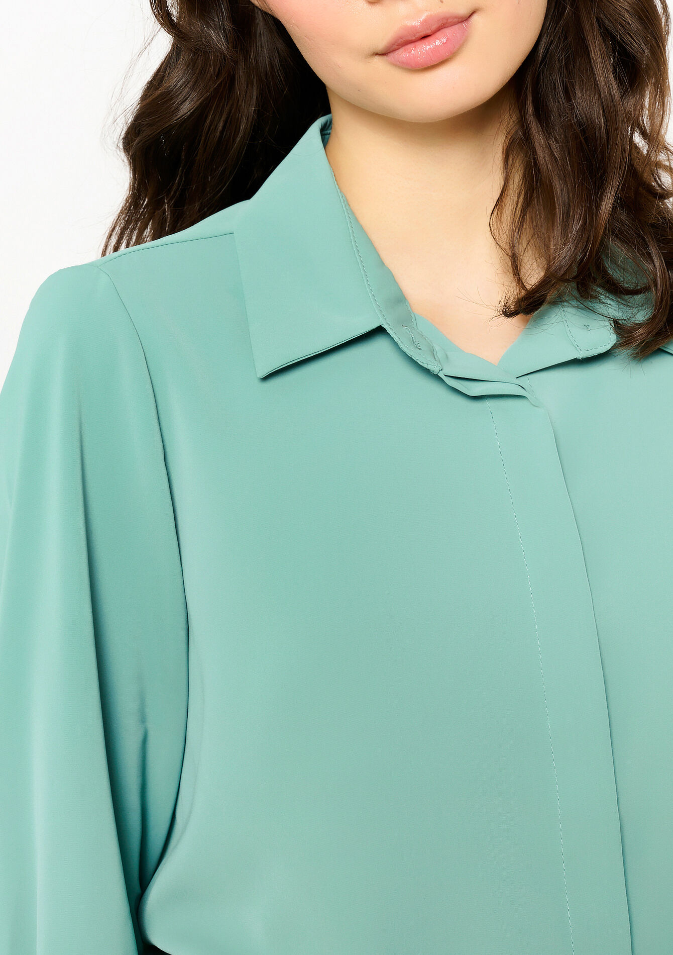 Chemise avec patte de boutonnage cachée, Chemise avec patte de boutonnage cachée - MINT GREEN - 05702743_1723
