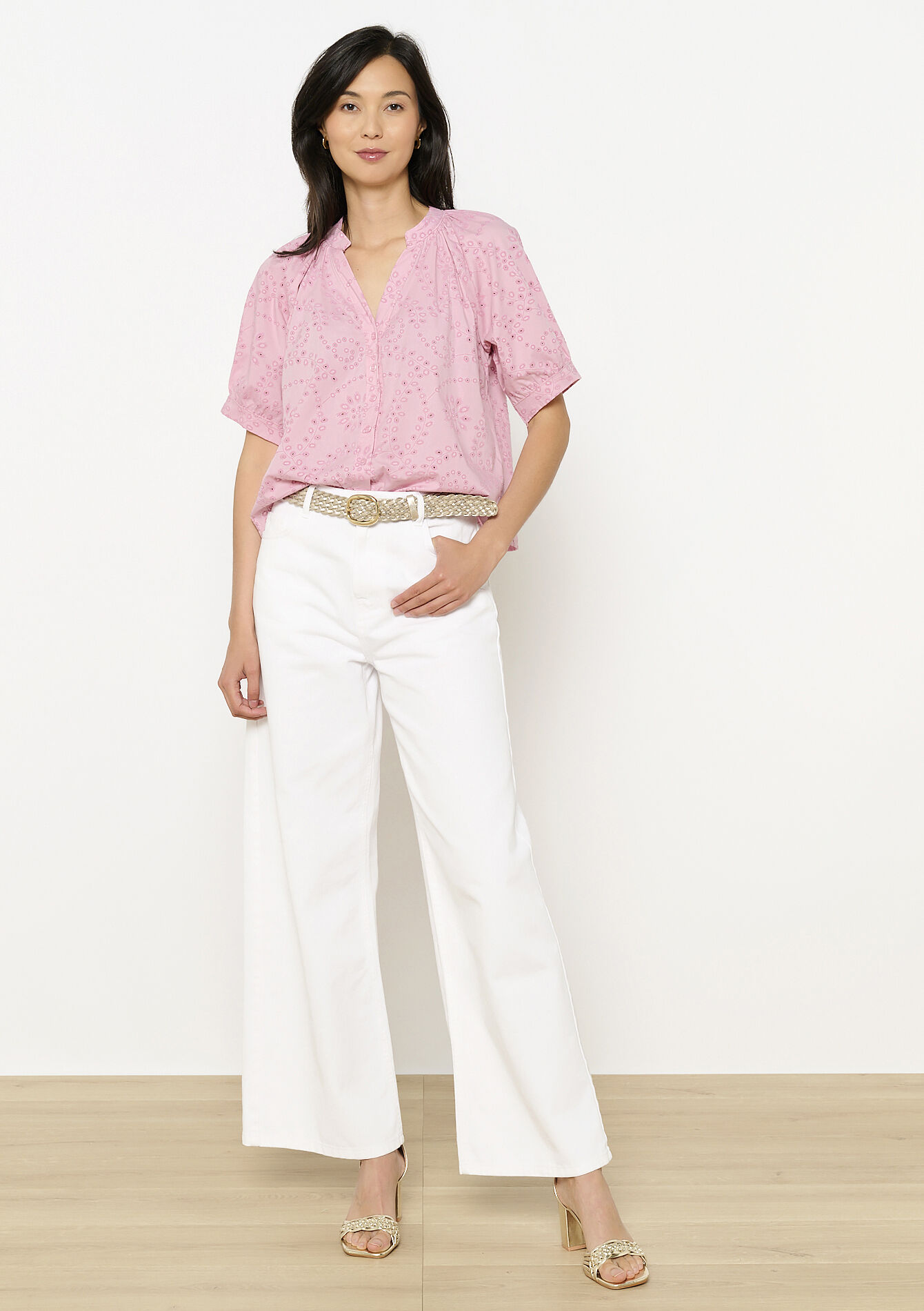 Romantisch geborduurde blouse, Romantisch geborduurde blouse - COSMETIC PINK - 05702847_5733