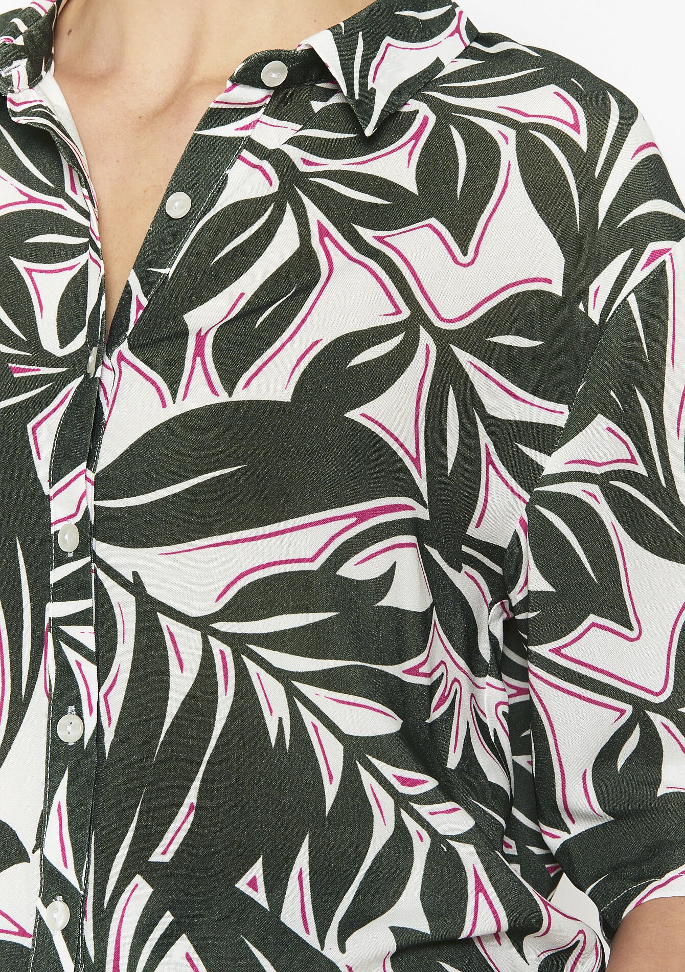 Losvallend hemd met bladerprint, Losvallend hemd met bladerprint - KHAKI DARKY - 05702810_4208