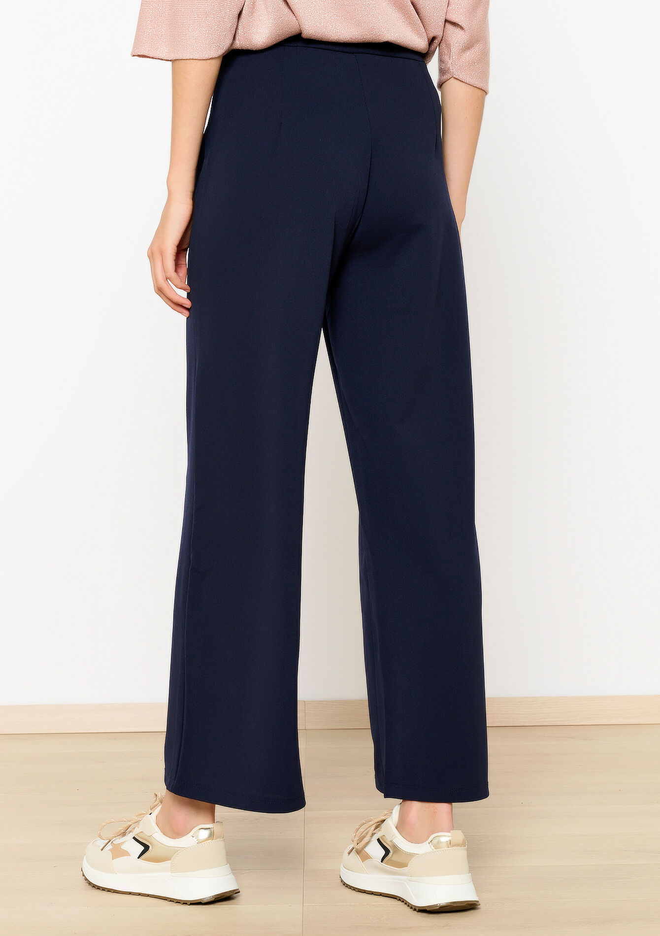 Pantalon fluide taille haute, Pantalon fluide taille haute - NAVY BASIC - 06601029_2723