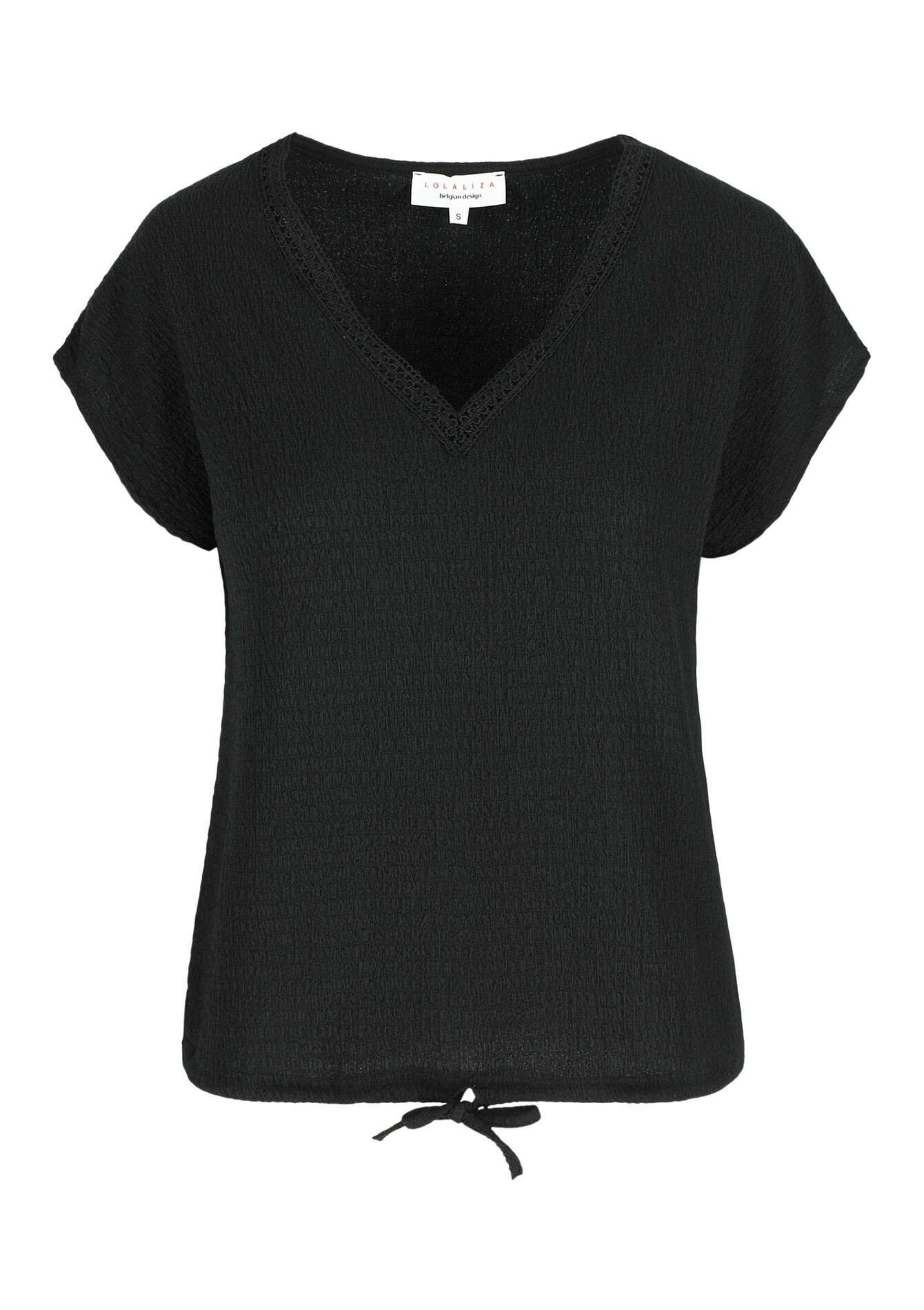 T-shirt en crêpe - BLACK - 02301651_1119