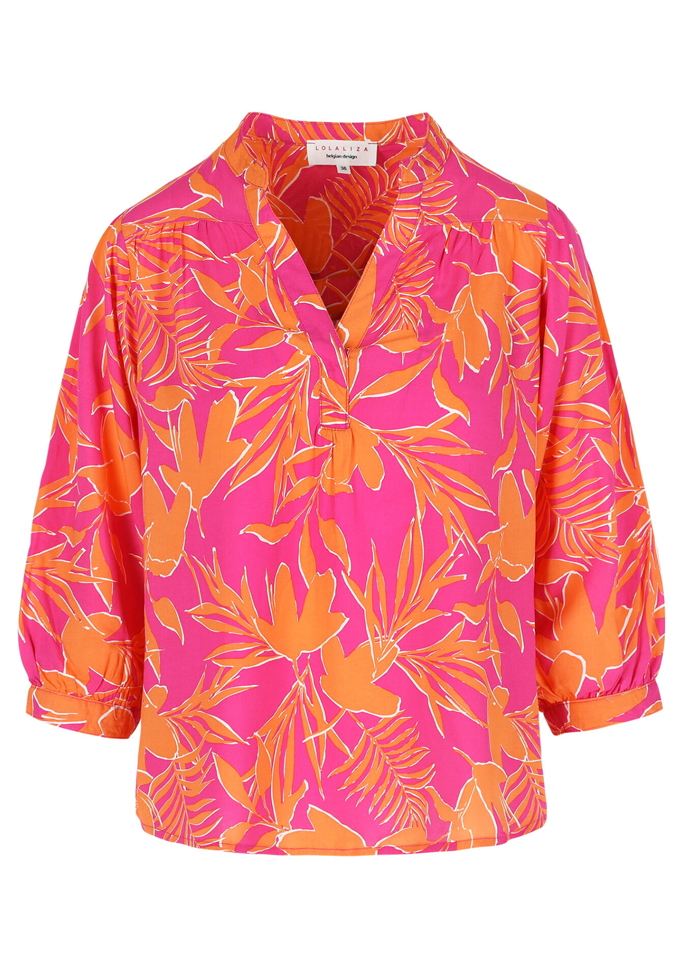 Blouse imprimée feuillage, Blouse imprimée feuillage - FUCHSIA - 05702691_5626