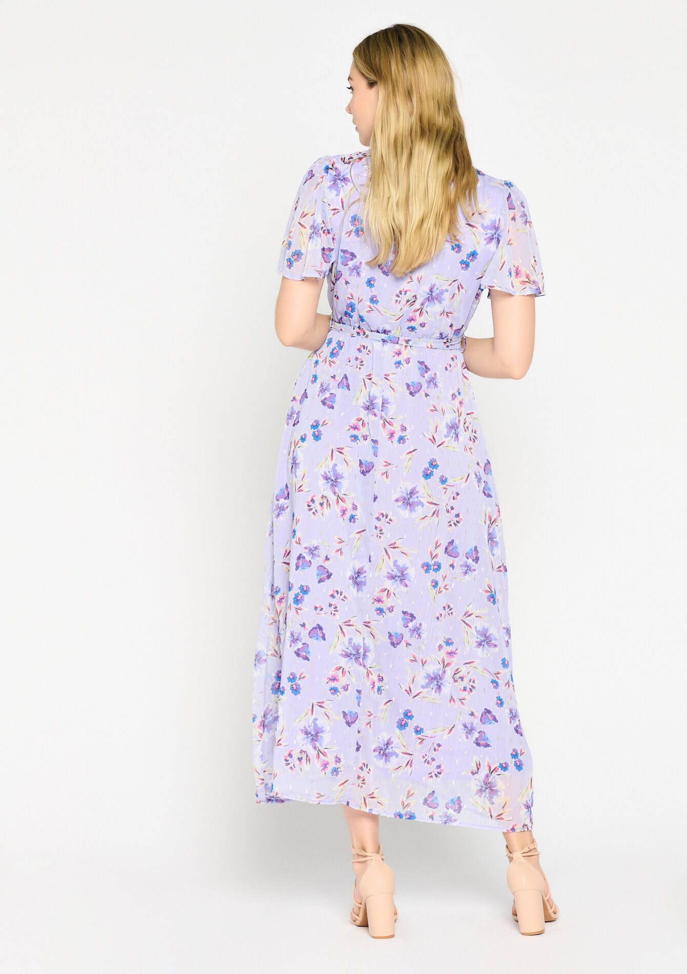 Robe longue à imprimé fleuri, Robe longue à imprimé fleuri - PASTEL LILAC - 08601915_1493