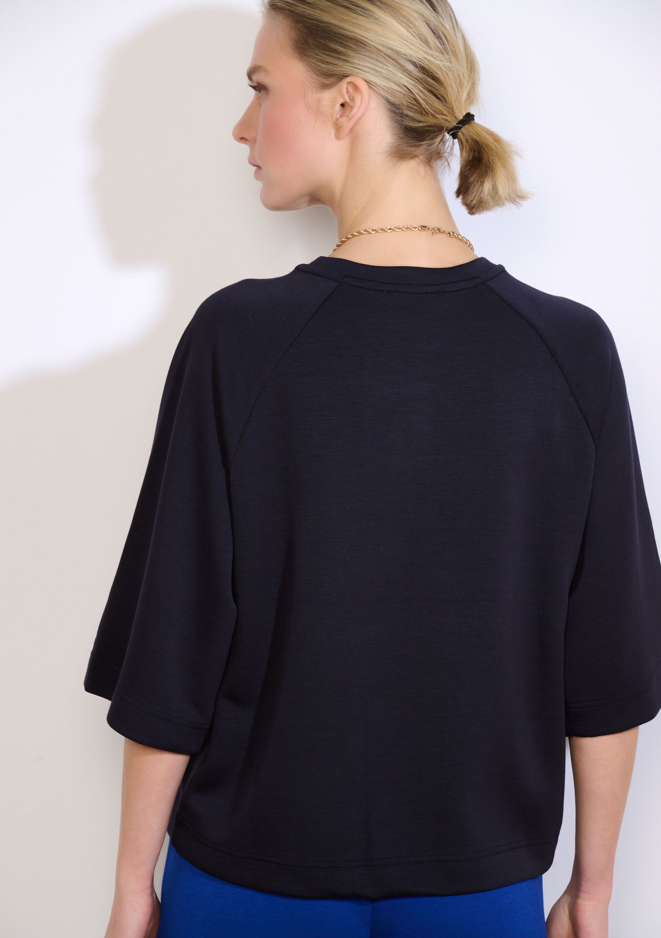 Sweat ample manches 3/4 - NAVY BLUE - 15100411_1651