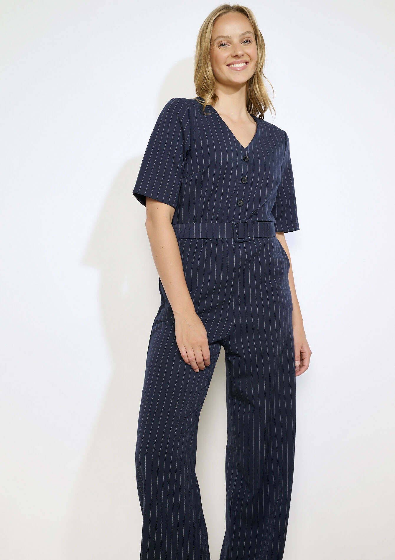 Combinaison ceinturée rayée - NAVY BASIC - 06004659_2723