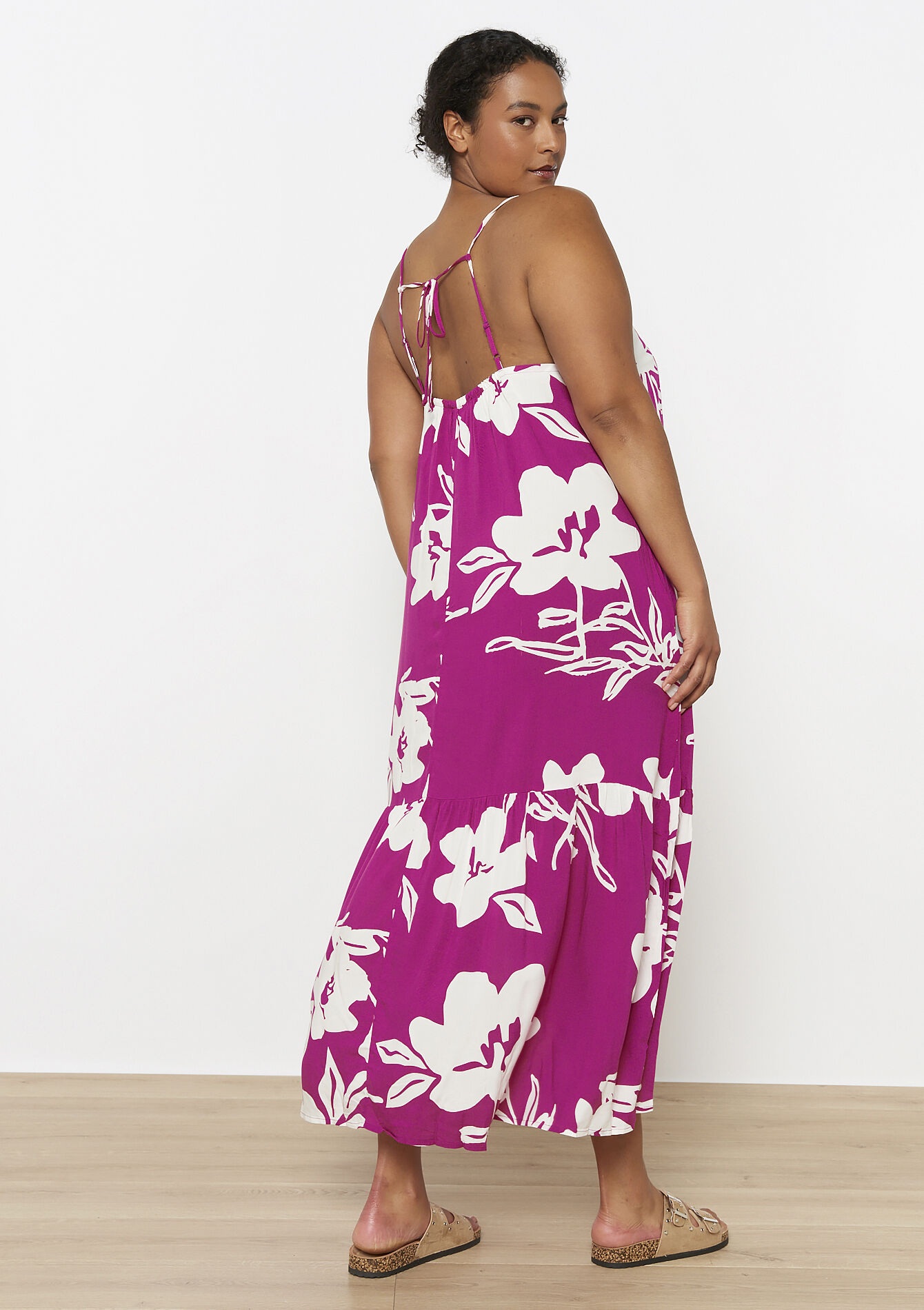 Lange jurk met spaghettibandjes, Lange jurk met spaghettibandjes - VIOLINE - 08103890_2576