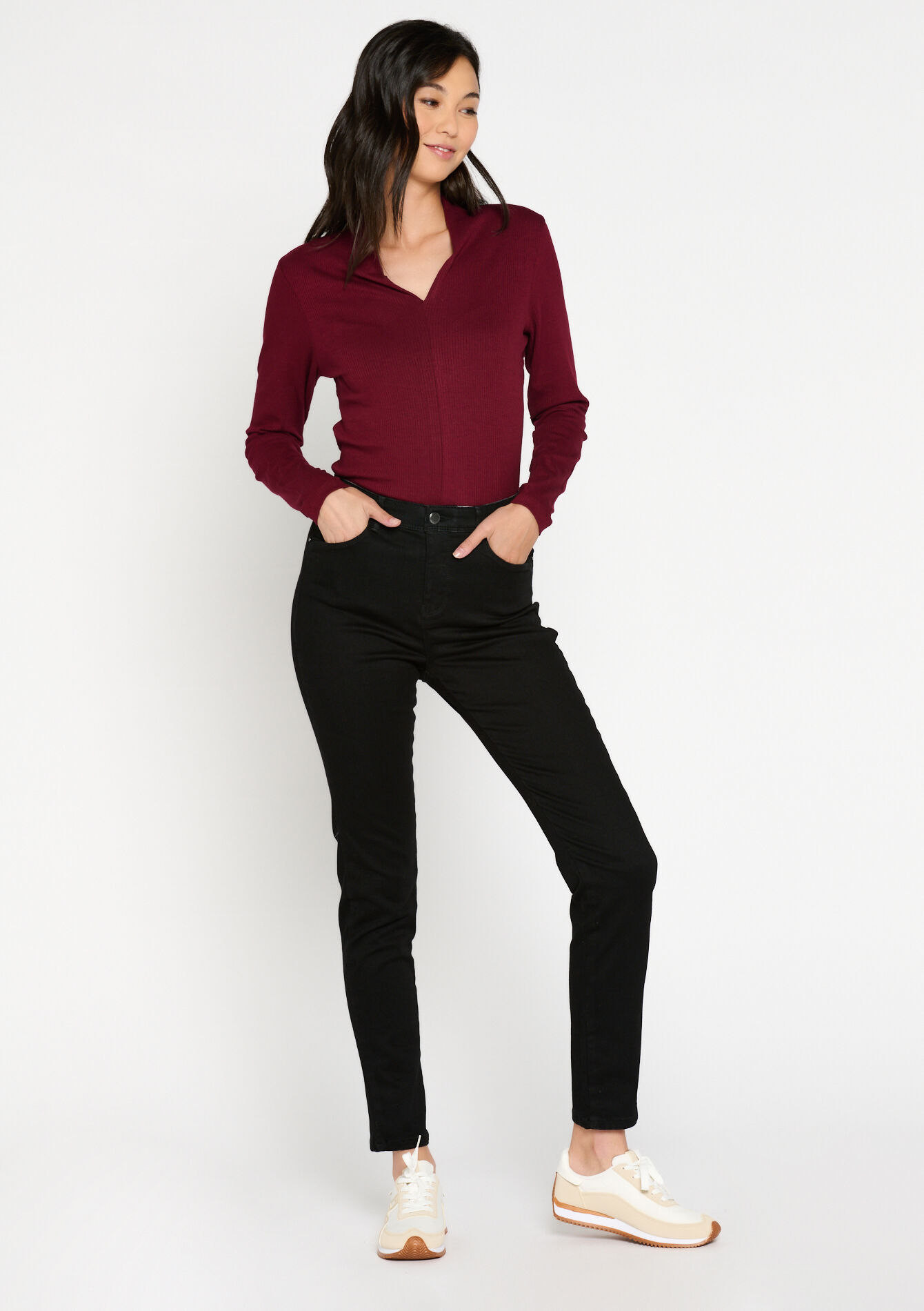 Pantalon slim multitaille, Pantalon slim multitaille - BLACK - 06004420_1119