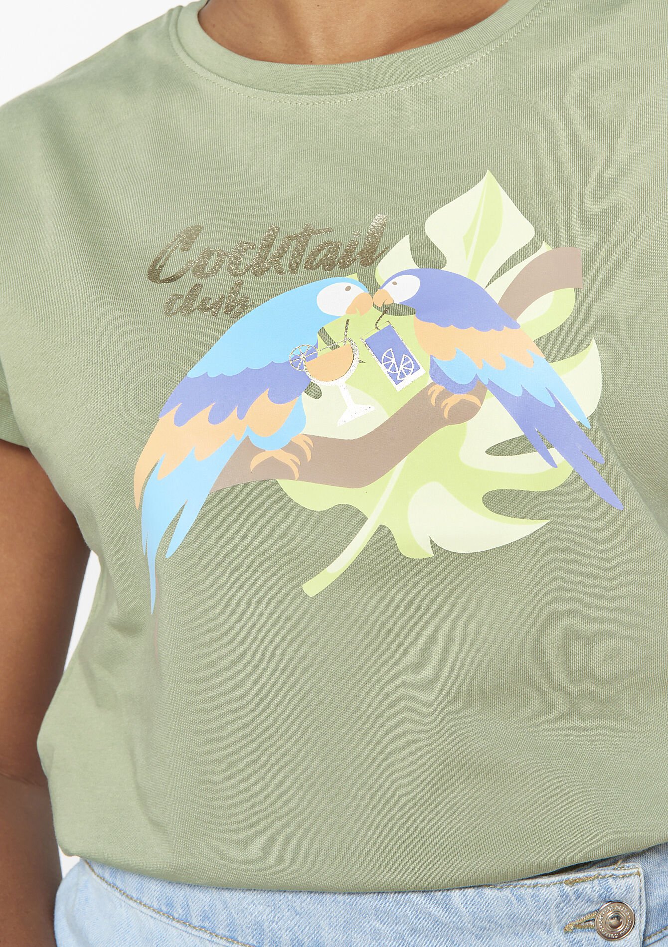 T-shirt met korte mouwen, T-shirt met korte mouwen - KHAKI FADED - 02301695_4326