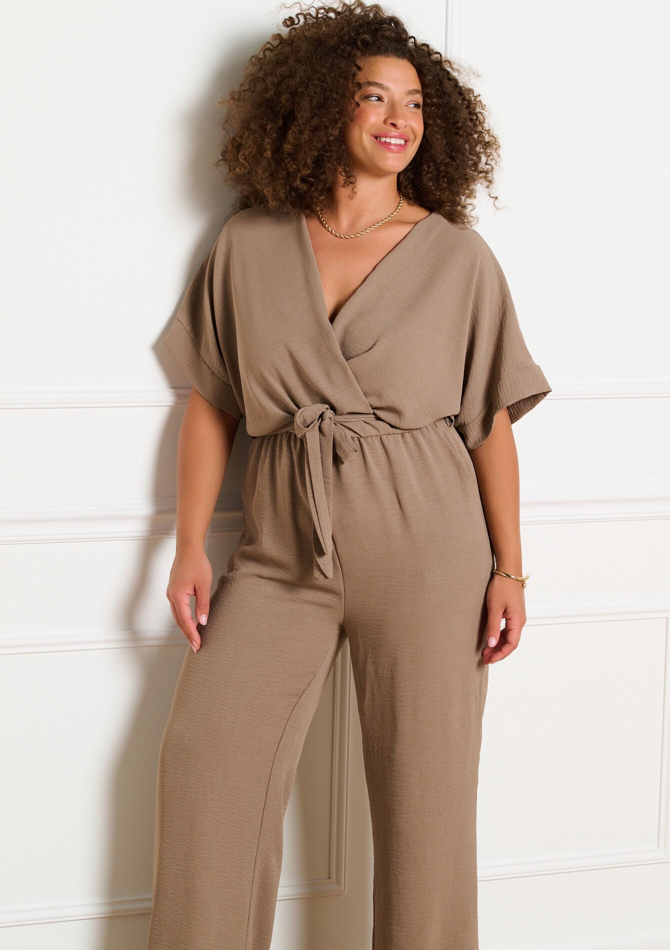 Combinaison fluide ceinturée, , back