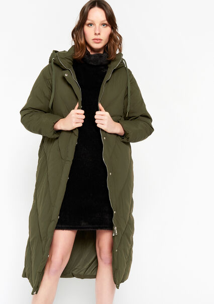 Long quilted coat - KHAKI MED - 23000583_4327