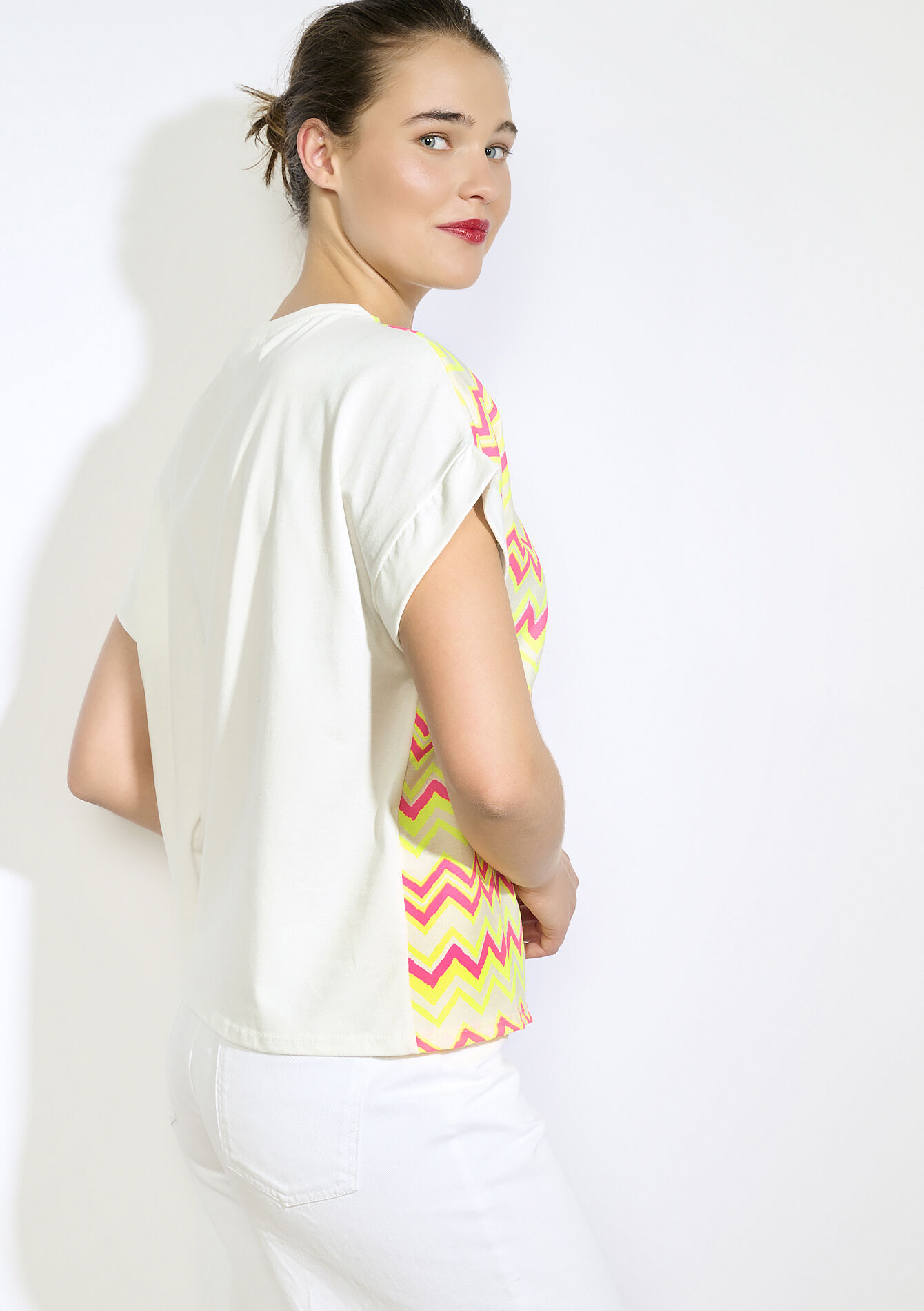 Chevron print T-shirt, Chevron print T-shirt - OFFWHITE - 02301870