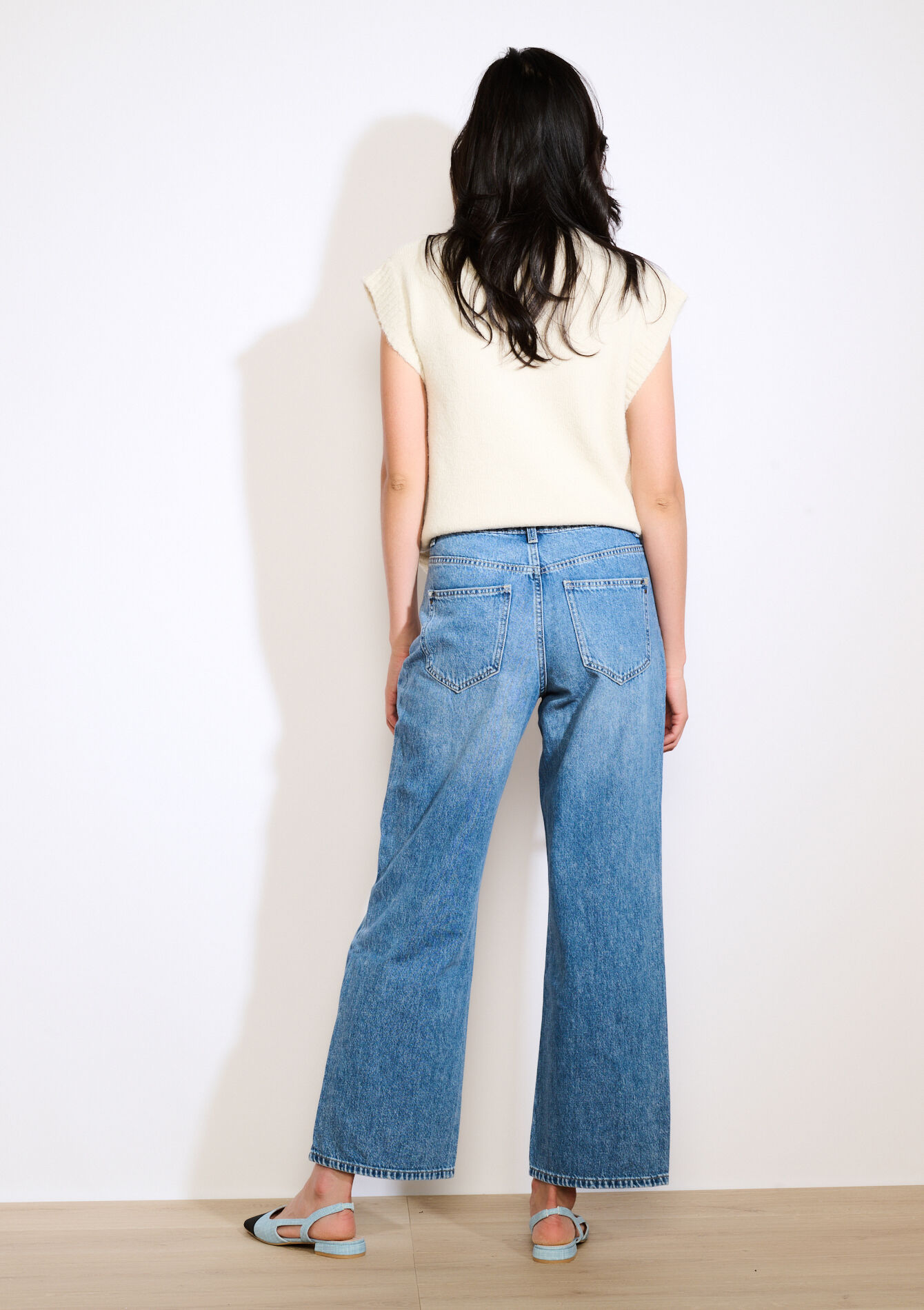 Flared jeans in lichte wassing - MEDIUM BLUE - 22000602_0500