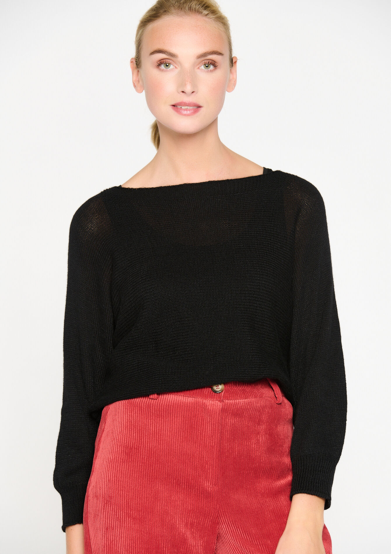 Pullover with batwing sleeves, Pullover with batwing sleeves - BLACK - 04006057_1119