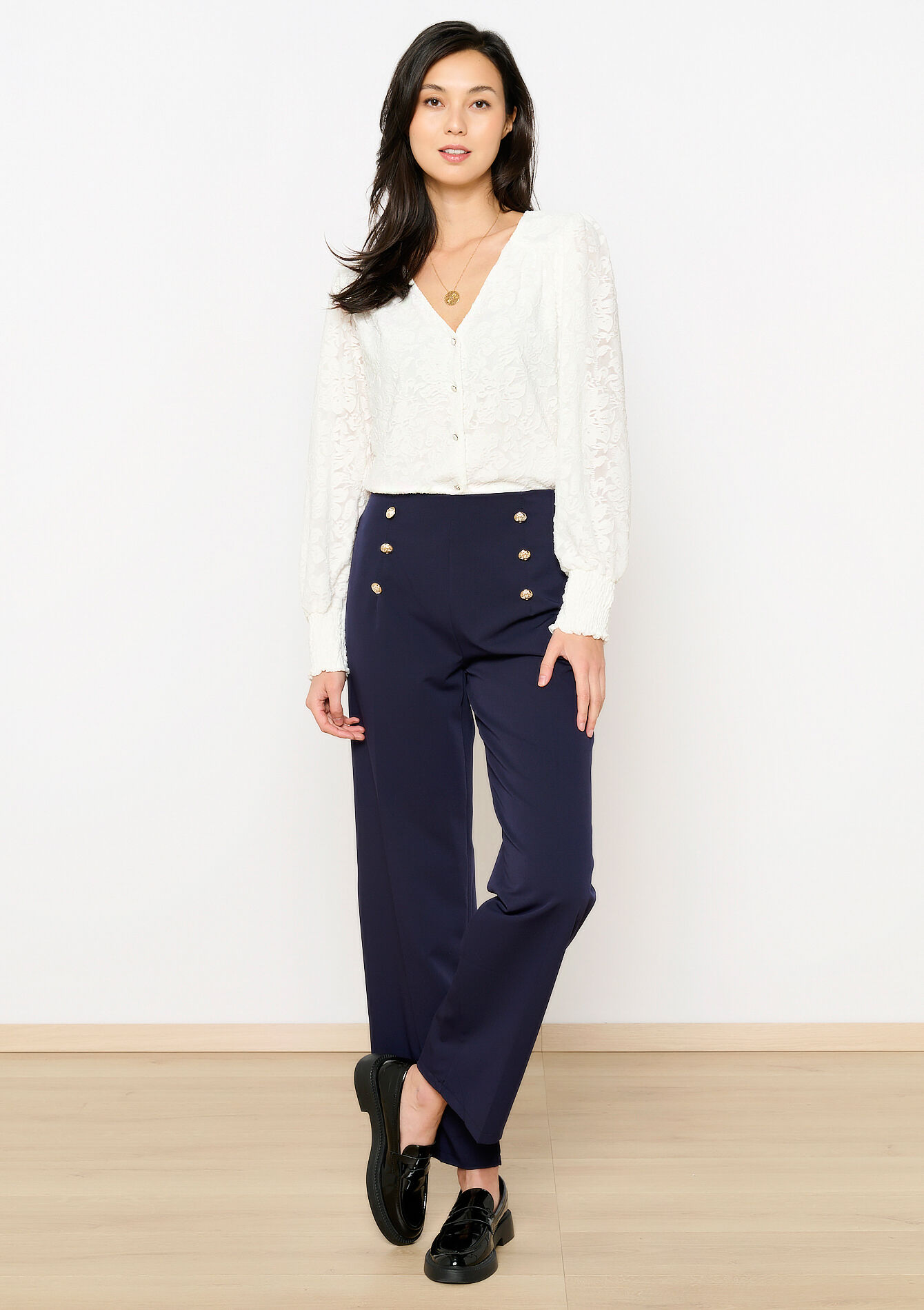 T-shirt avec fleurs brodées, T-shirt avec fleurs brodées - OPTICAL WHITE - 02400328