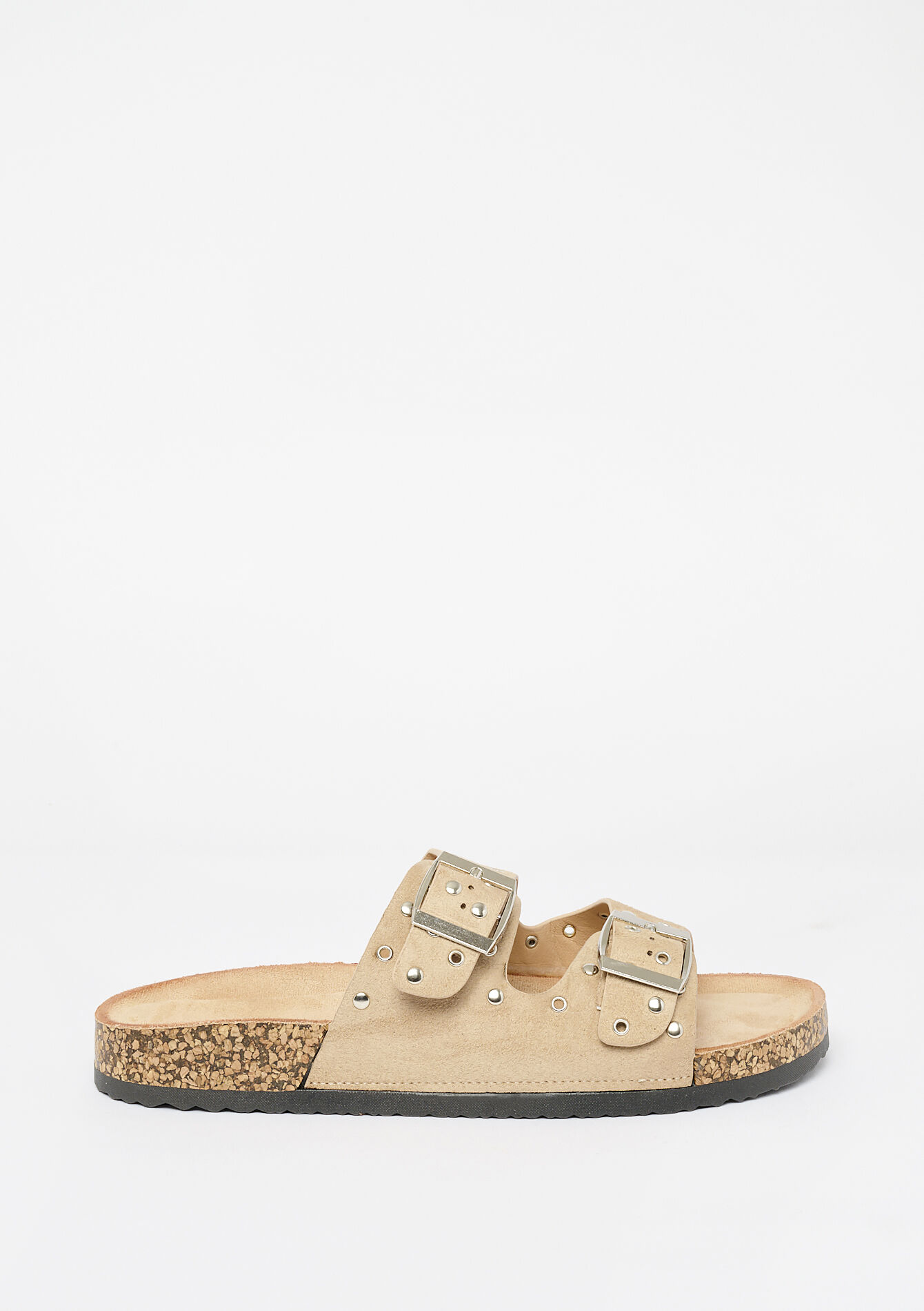 Studded double-strap sandals, Studded double-strap sandals - LIGHT TAUPE - 1127095