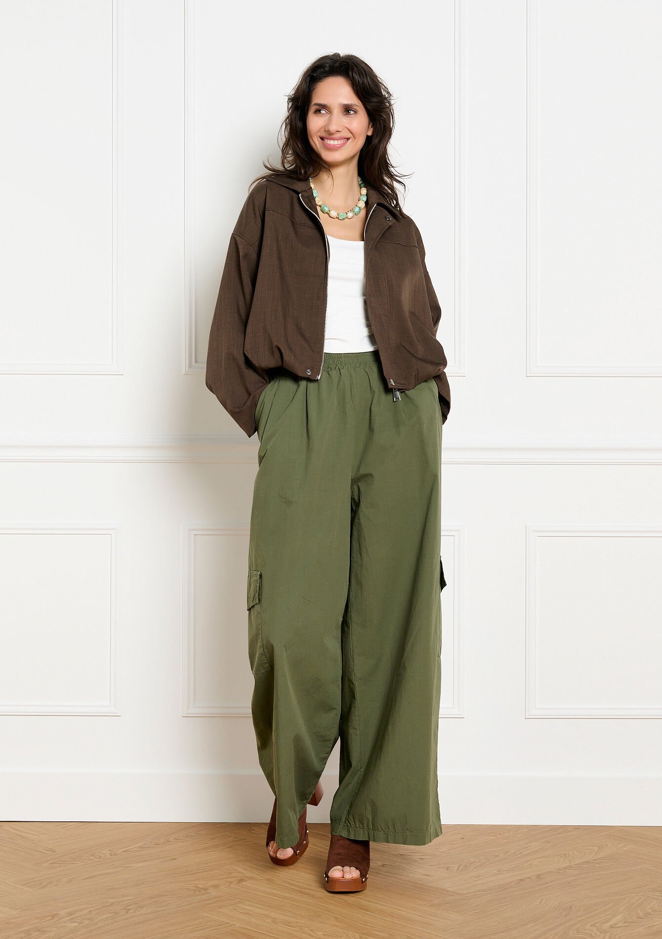 Soepel bomberjack met rits - BROWN DARK CHOCOLATE - 09101182_3720