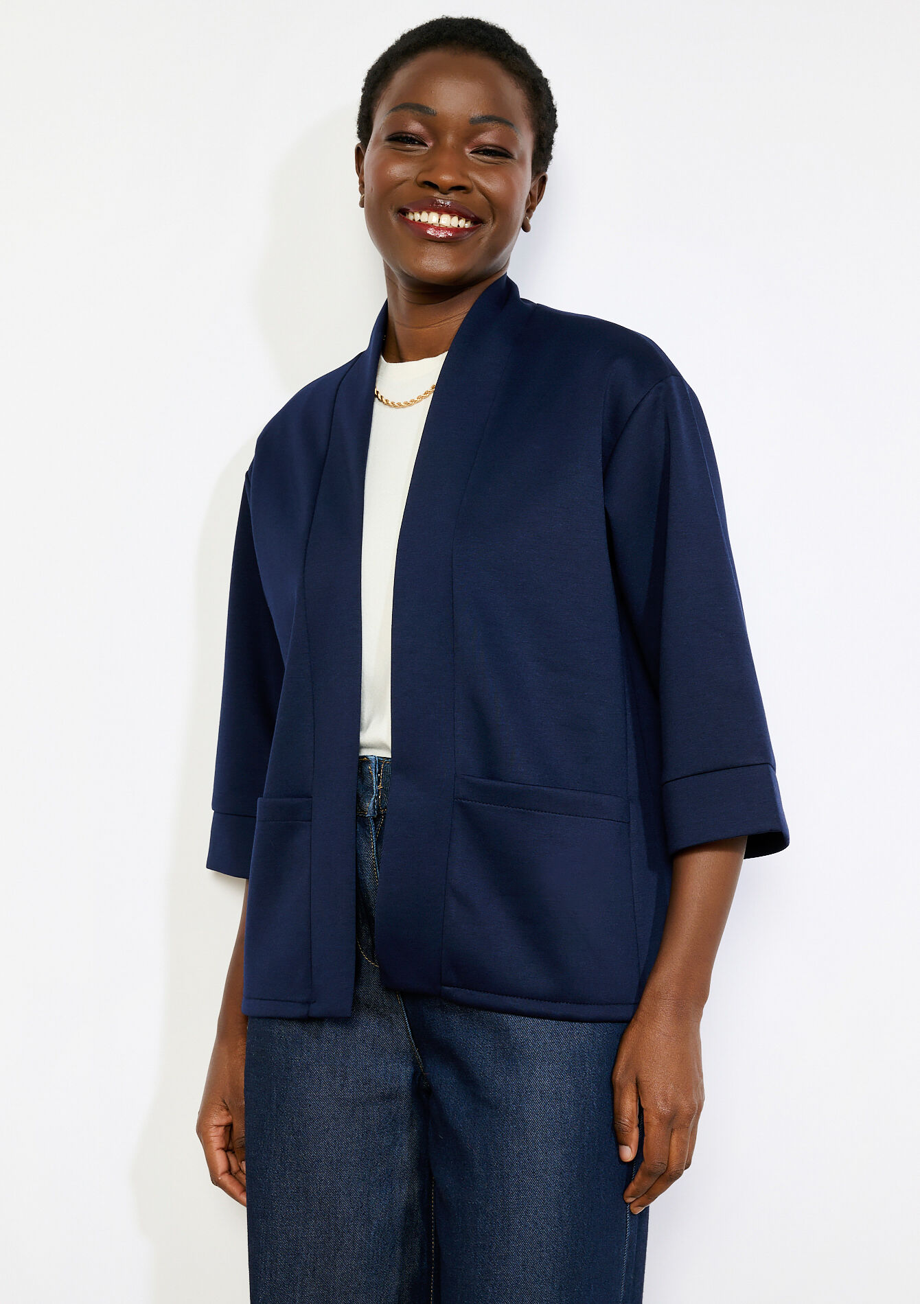 Veste fluide manches 3/4 - NAVY BASIC - 09101183_2723