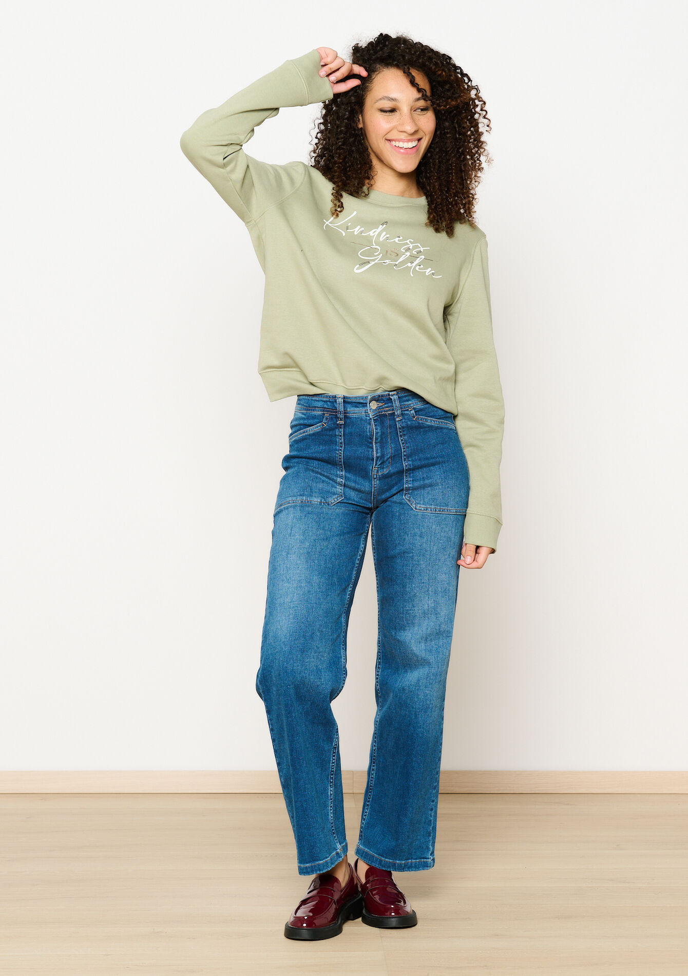 Sweater with artwork - KHAKI FADED - 03001746_4326