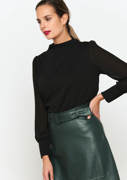 Long-sleeved blouse - BLACK - 02400285_1119