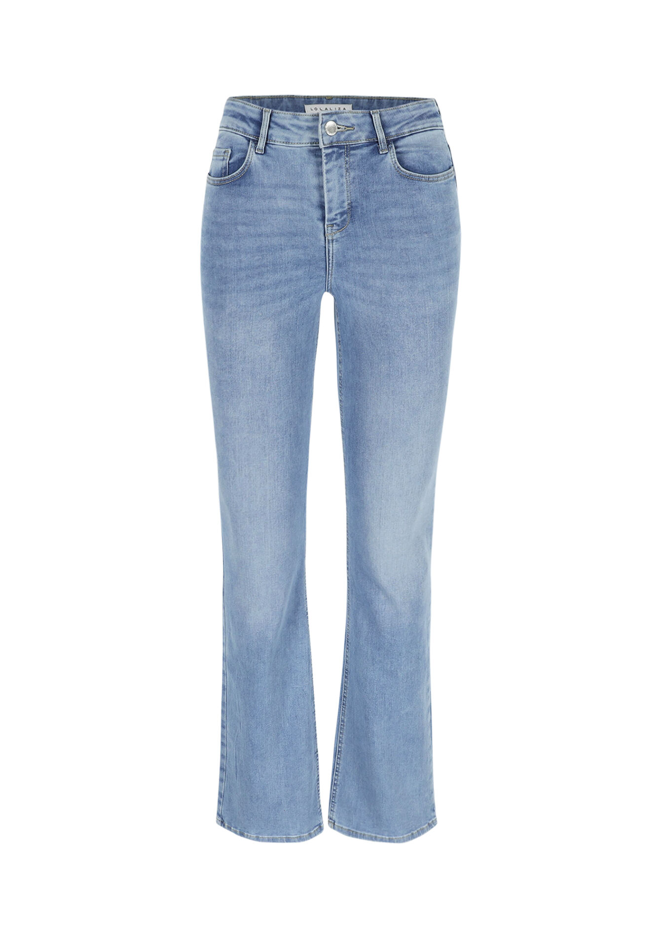 Bootcut jeans met hoge taille - BLUE BLEACHED - 22000559_0502