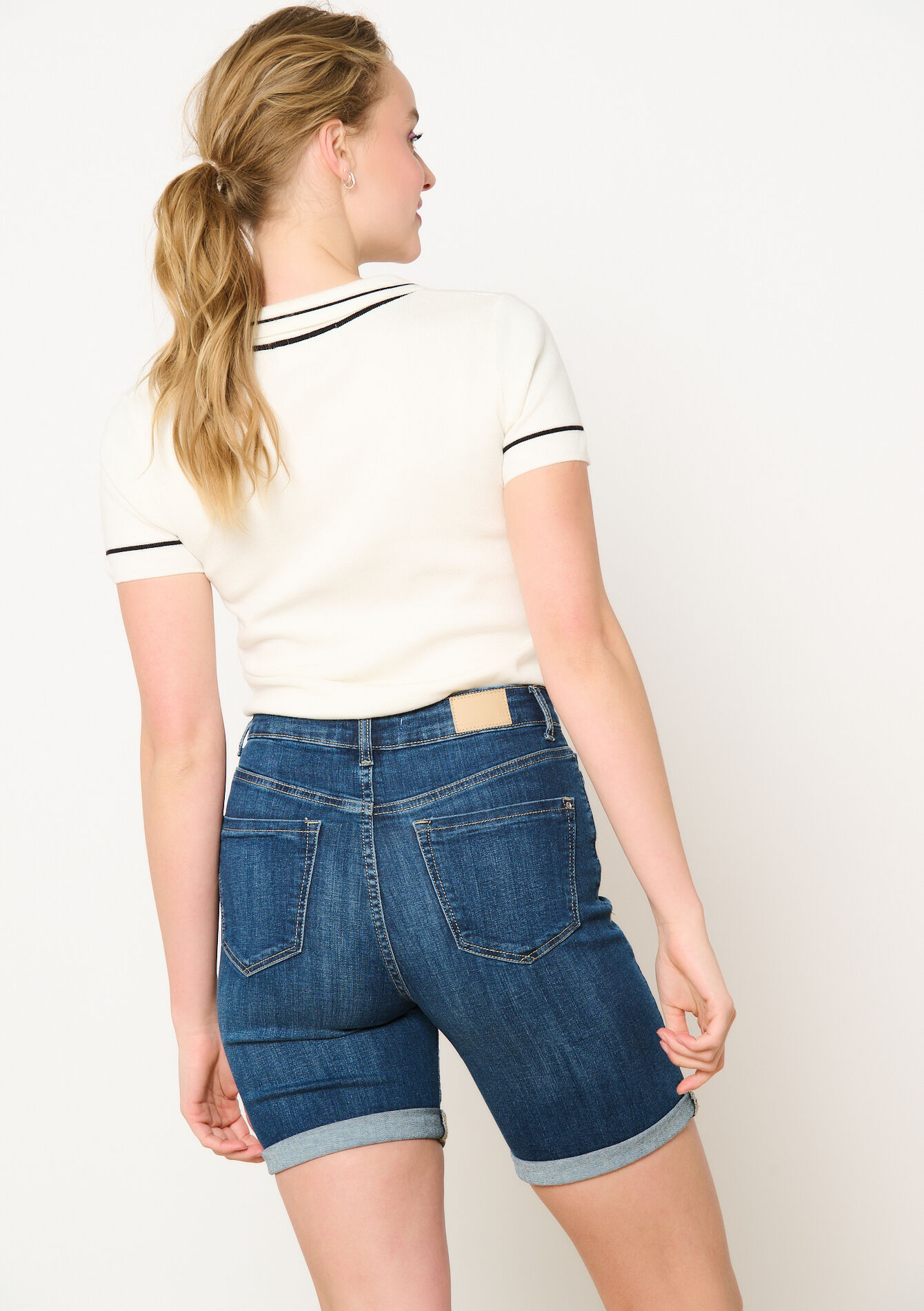 Sweater with polo collar - OFFWHITE - 04006779_1001