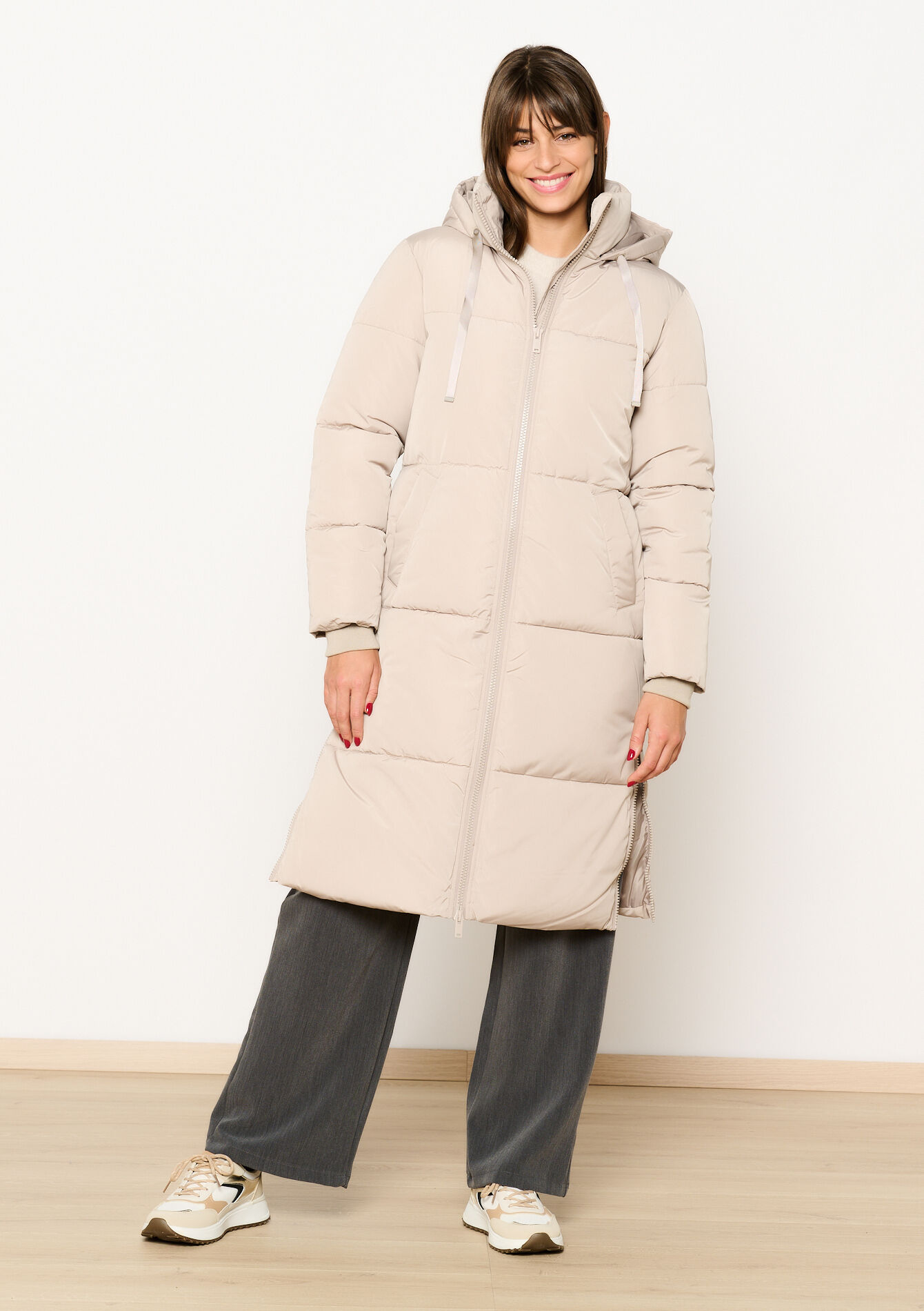 Manteau long matelassé, Manteau long matelassé - LT BEIGE - 23000690_2527