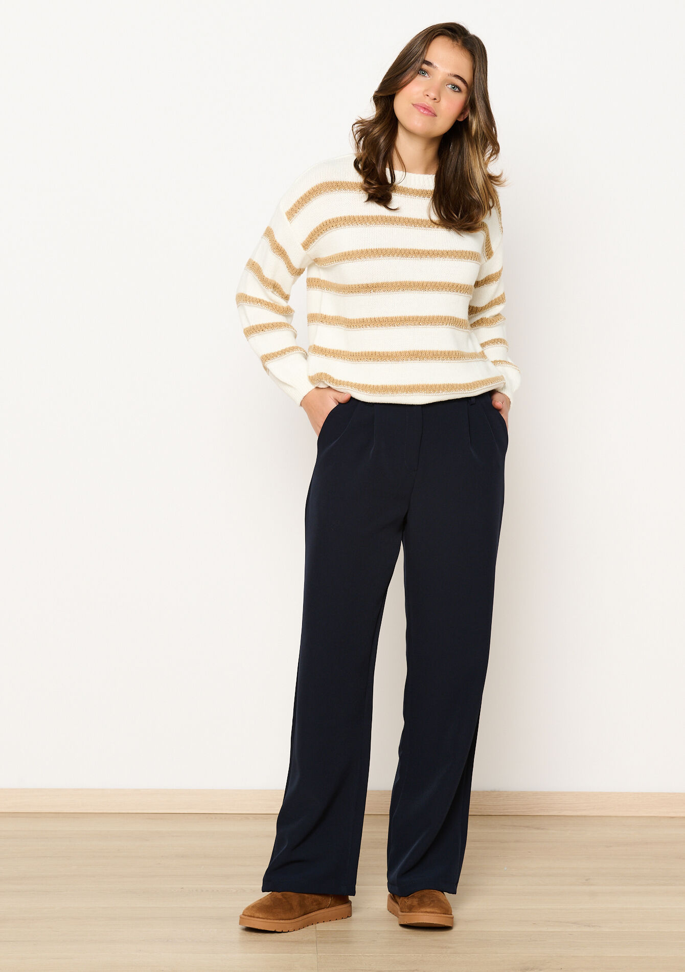 Pull à rayures à col bateau, Pull à rayures à col bateau - VANILLA WHITE - 04006774_1013