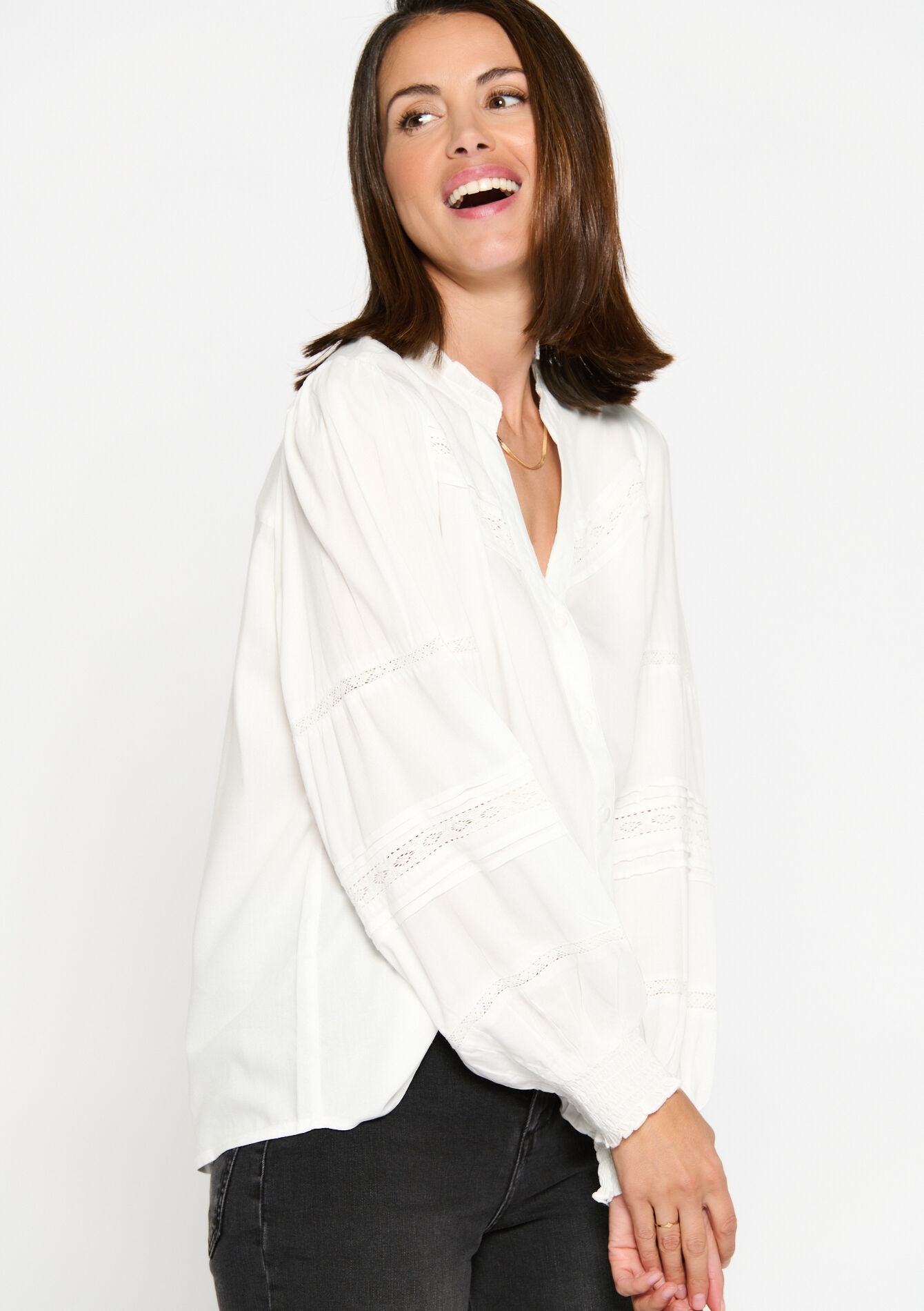 Blouse met kant, Blouse met kant - OPTICAL WHITE - 05702249_1019