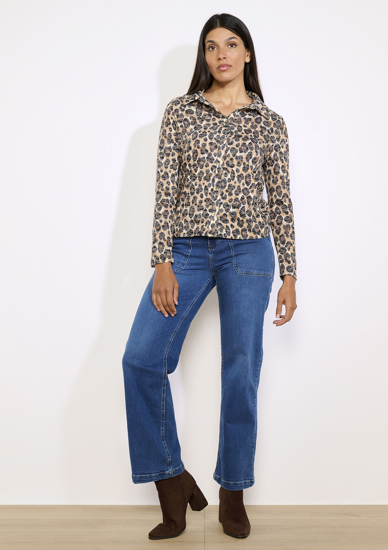 Chemise fluide imprimée, Chemise fluide imprimée - BEIGE CHINE - 02301966