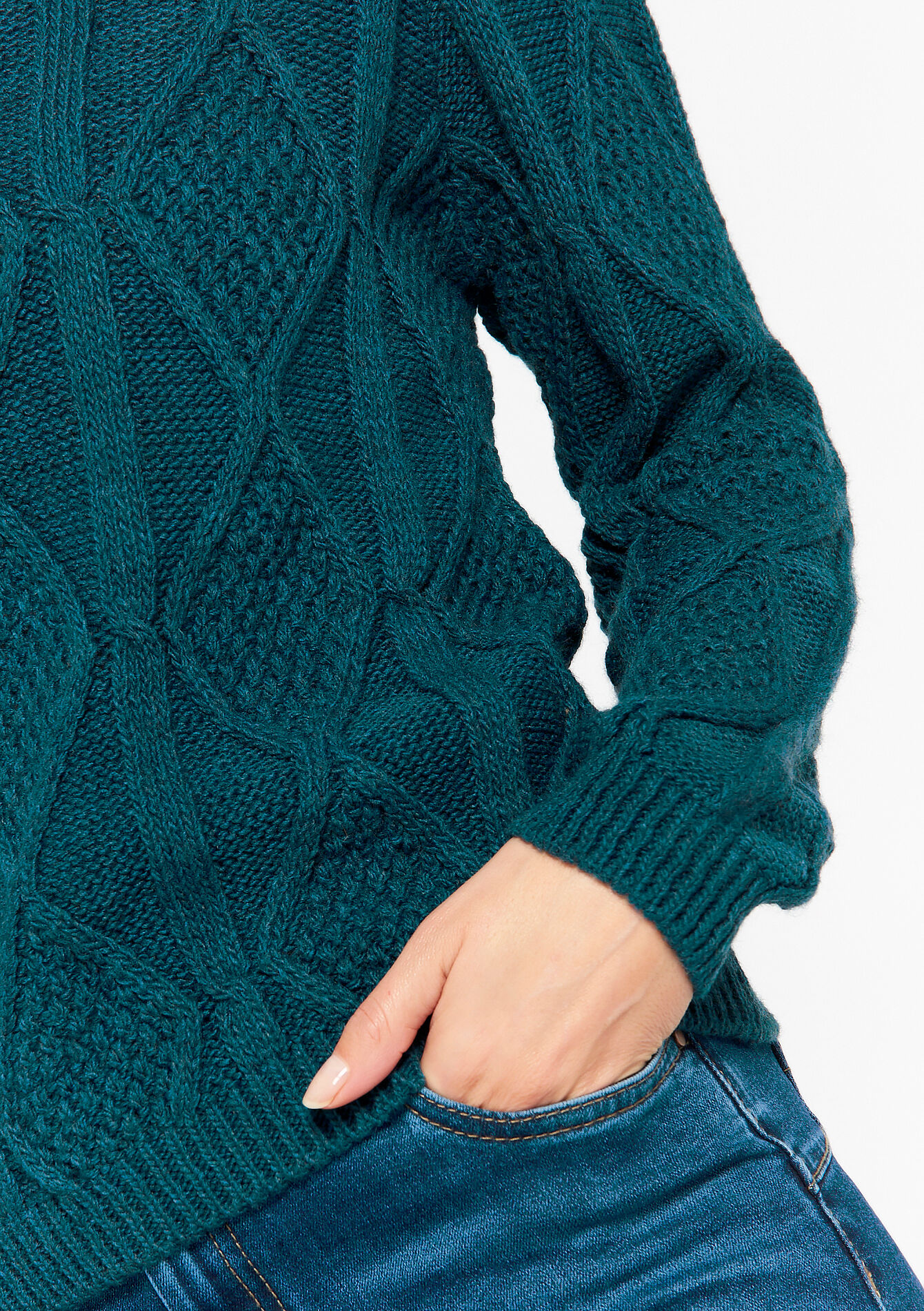 Gebreide kabeltrui - BLUE DUCK - 04005989_2922